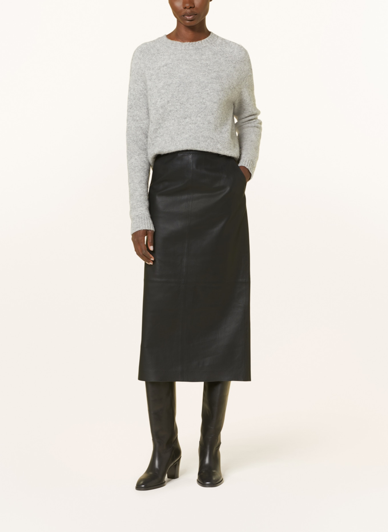 CLOSED Leather skirt, Color: DARK GRAY (Image 2)