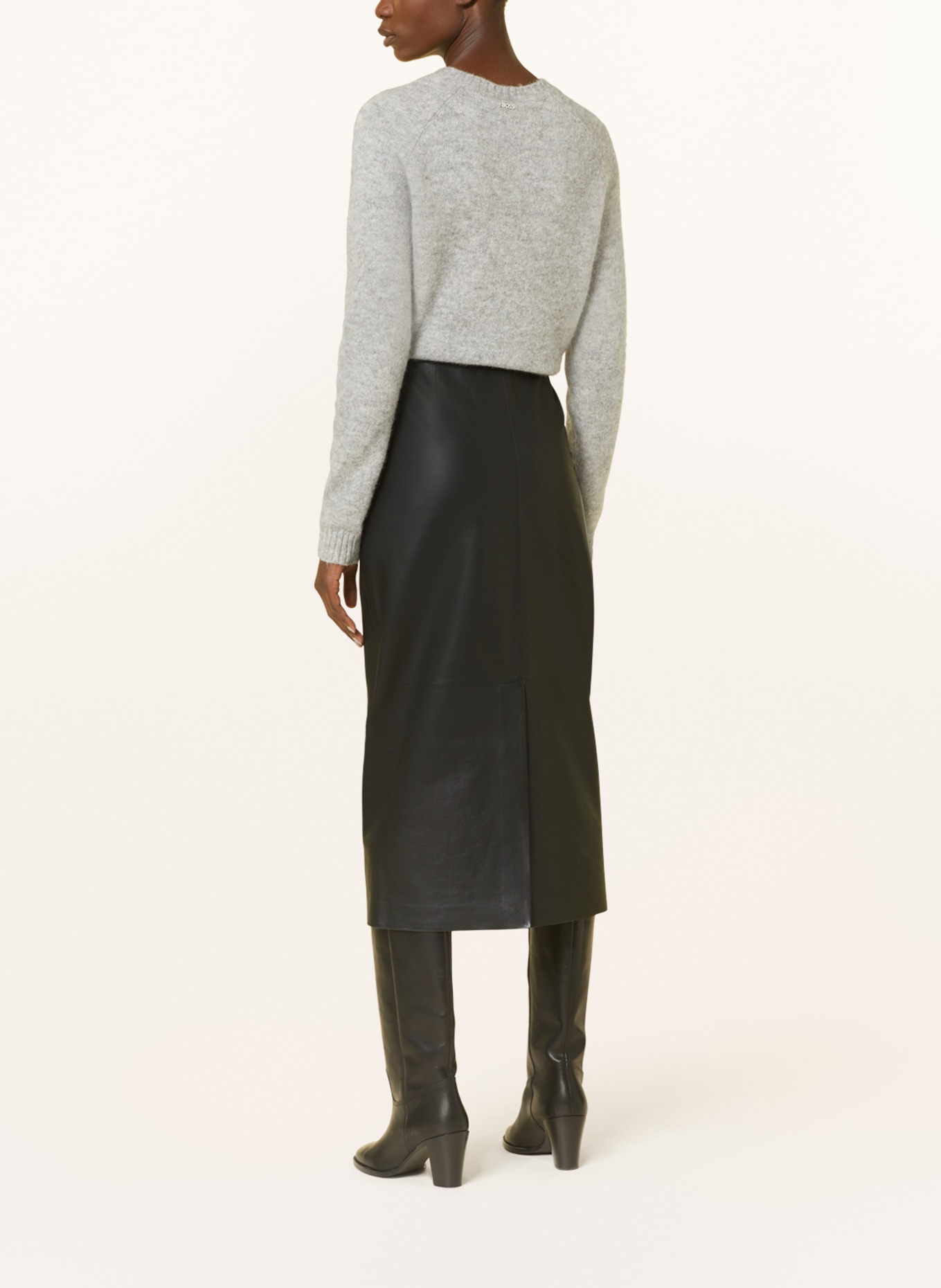 CLOSED Leather skirt, Color: DARK GRAY (Image 3)