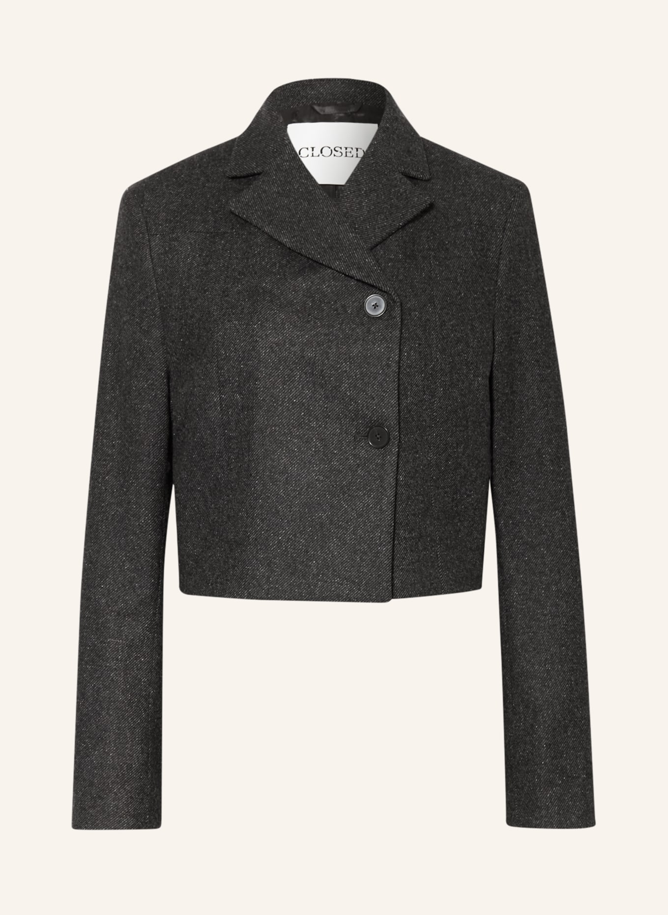 CLOSED Cropped blazer, Color: DARK GRAY (Image 1)