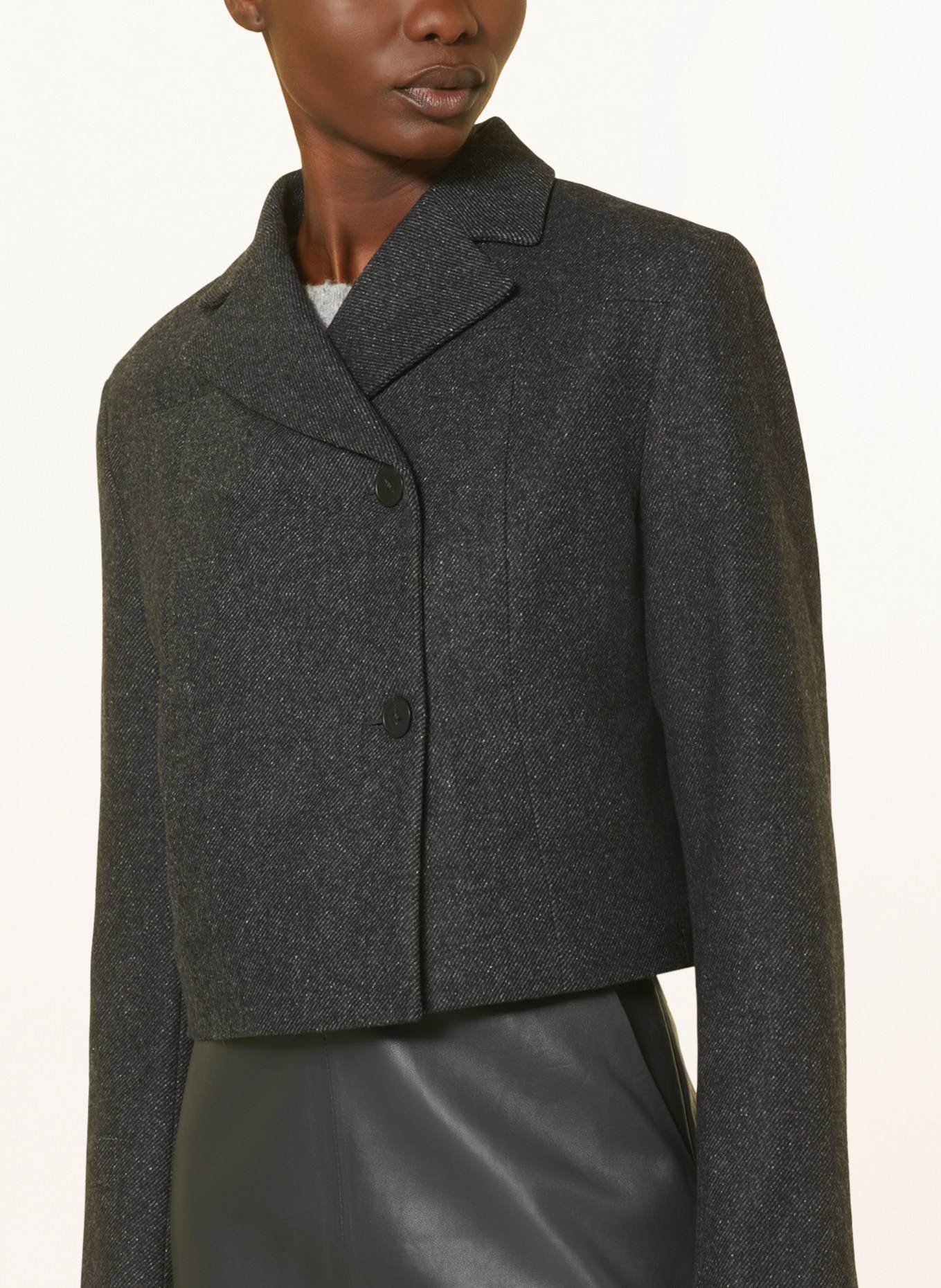 CLOSED Cropped blazer, Color: DARK GRAY (Image 4)