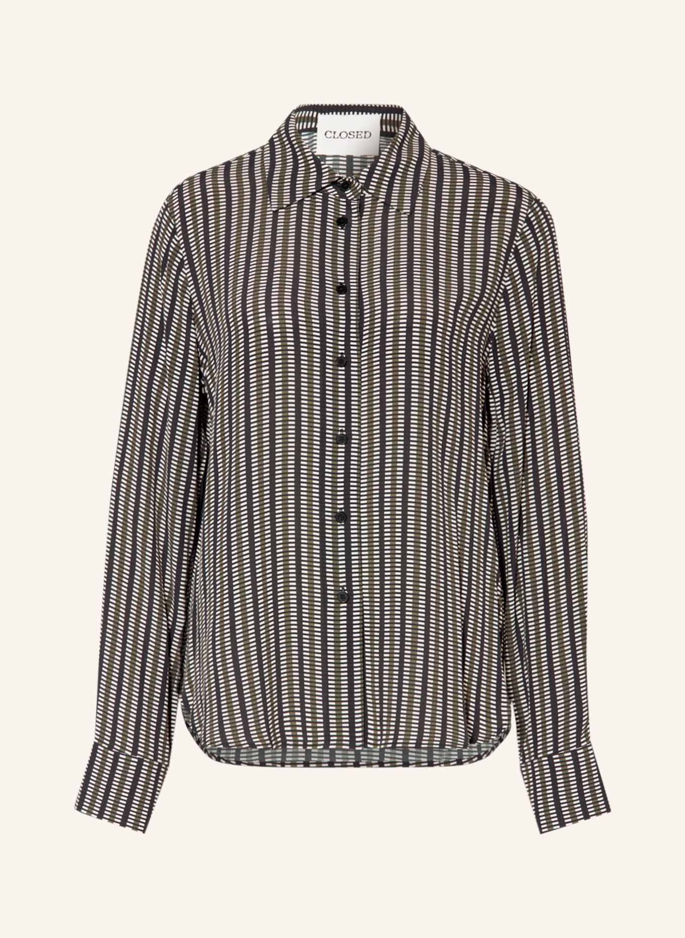 CLOSED Shirt blouse, Color: BLACK/ OLIVE/ WHITE (Image 1)