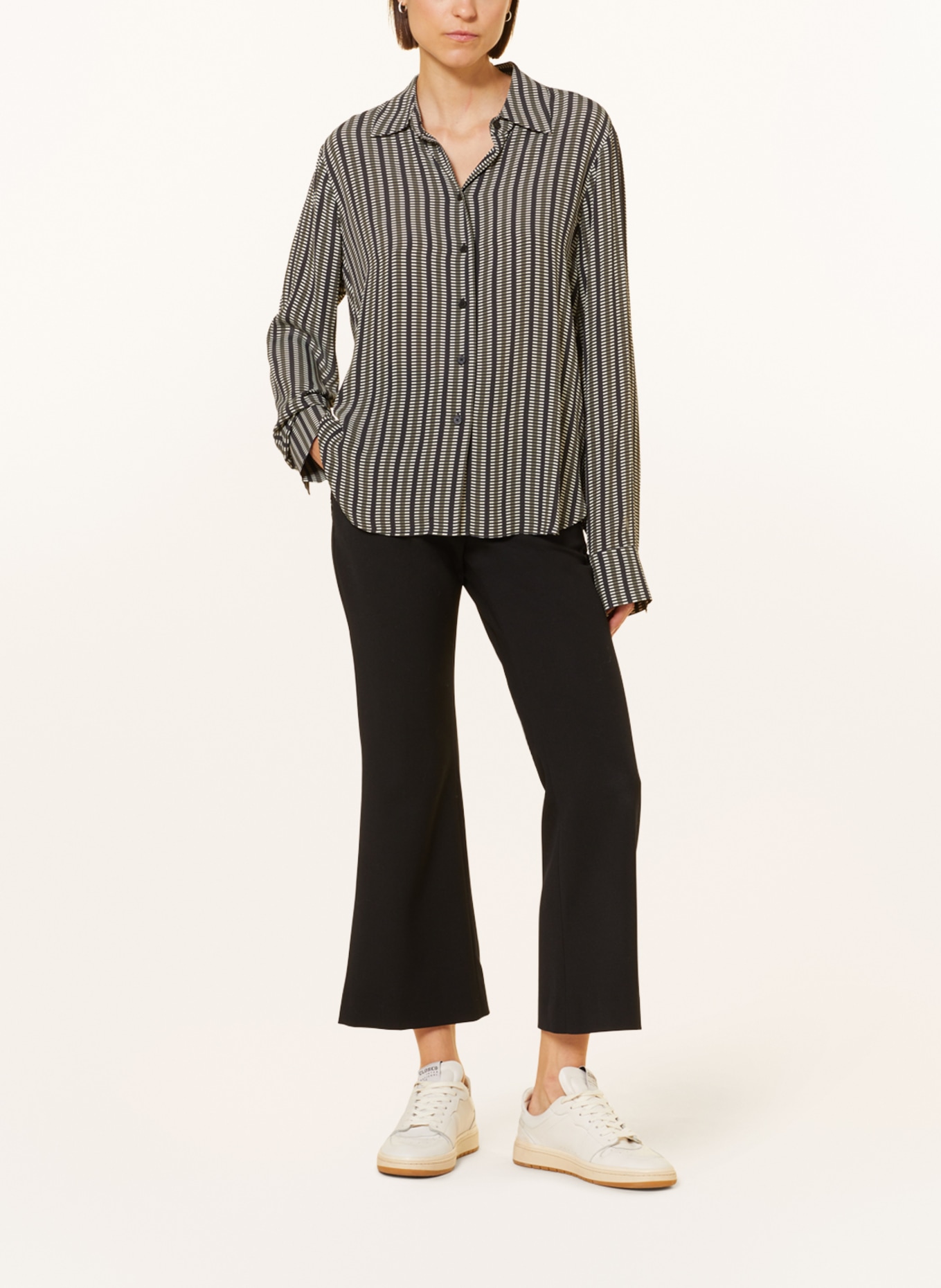 CLOSED Shirt blouse, Color: BLACK/ OLIVE/ WHITE (Image 2)