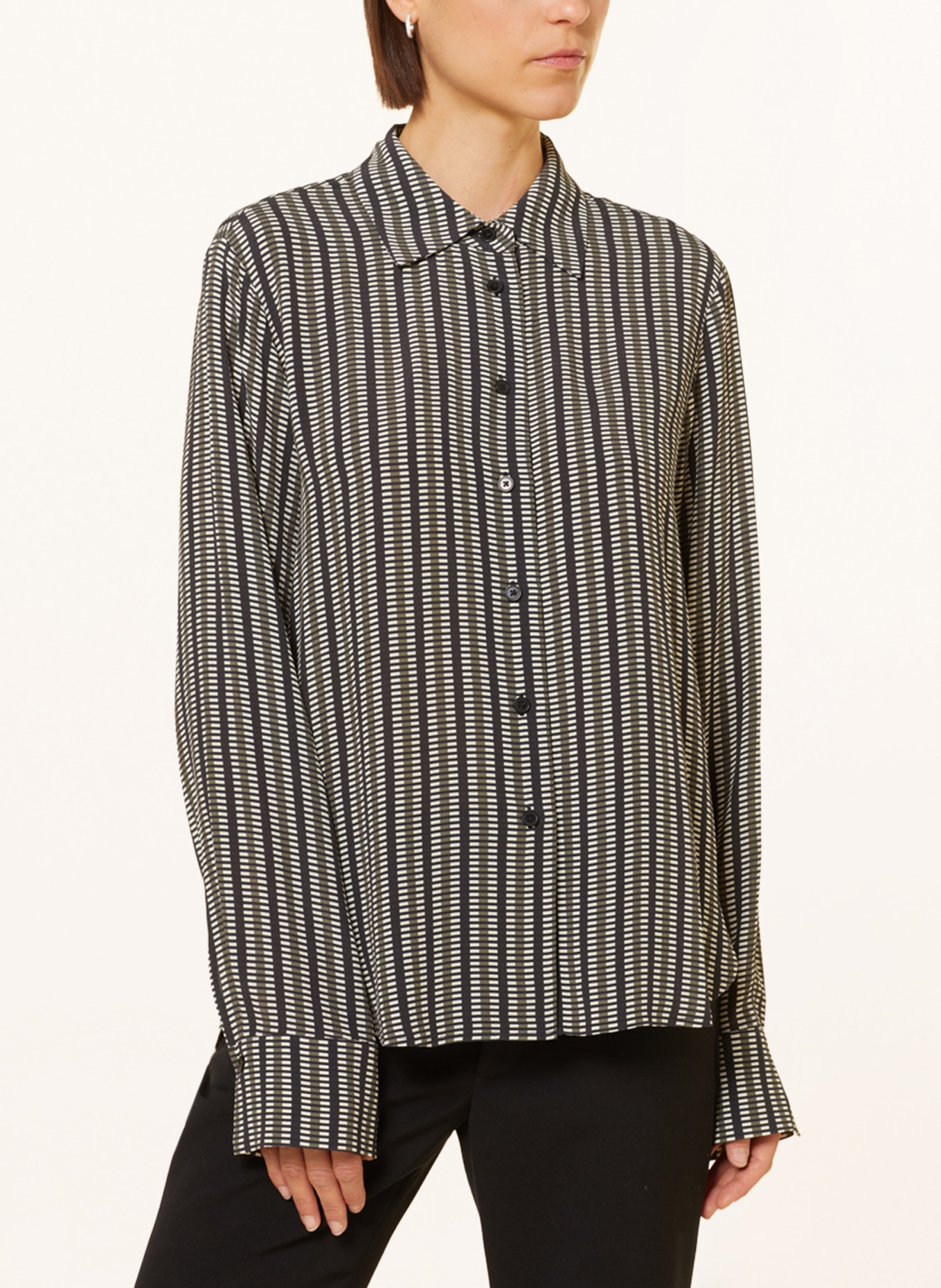 CLOSED Shirt blouse, Color: BLACK/ OLIVE/ WHITE (Image 4)