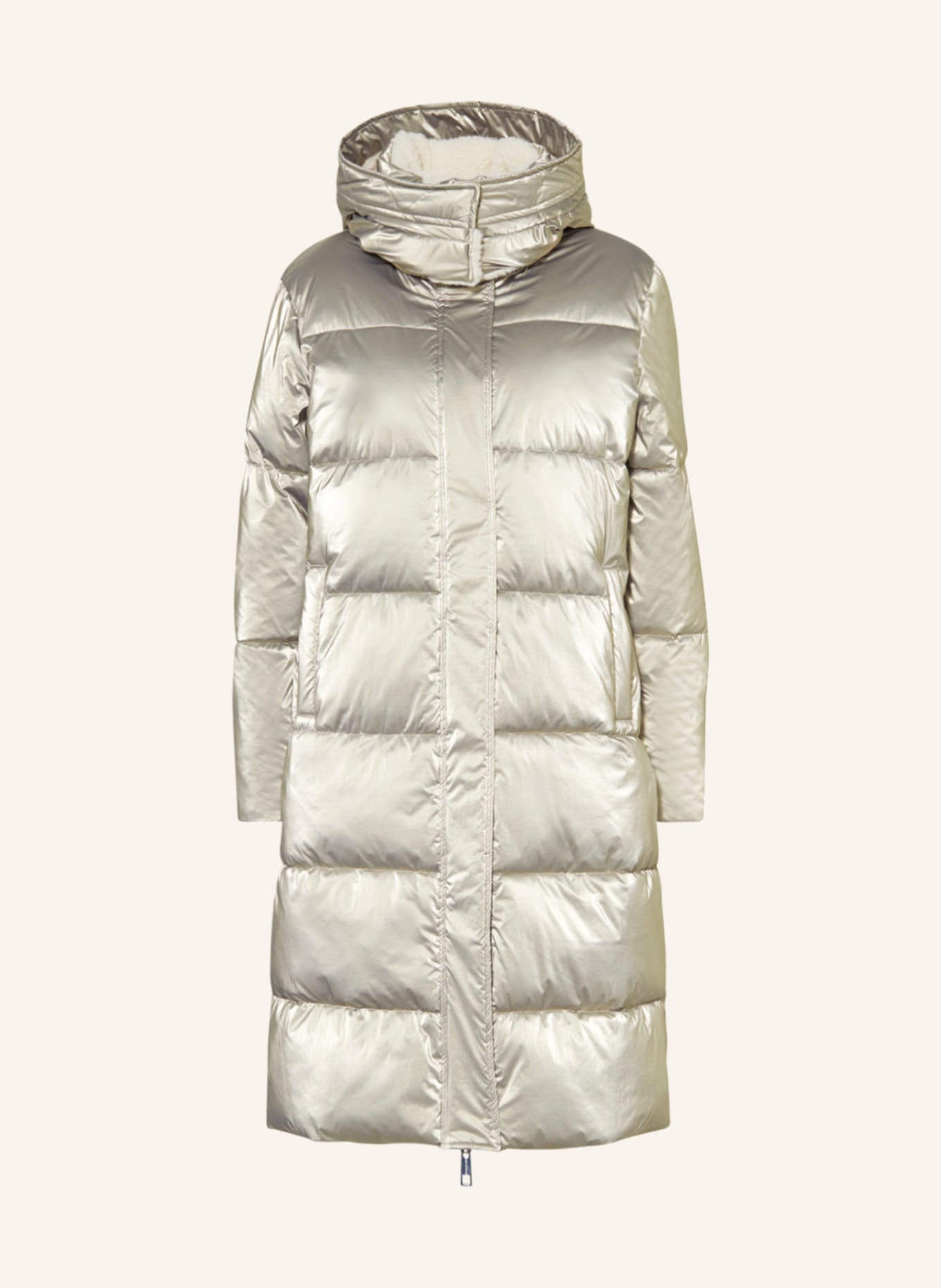 RINO & PELLE Quilted coat JOLIJN with teddy and removable hood, Color: SILVER (Image 1)
