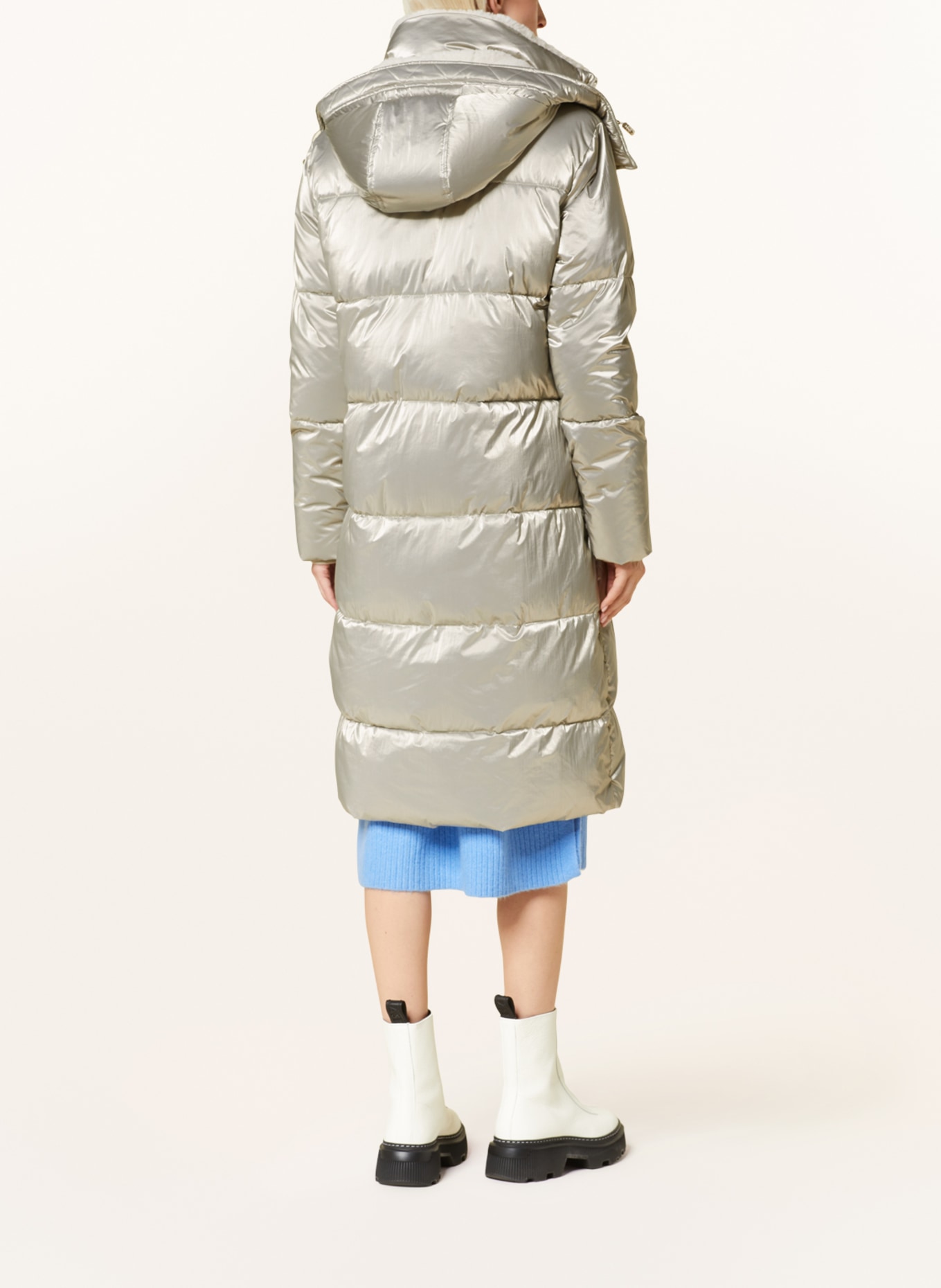 RINO & PELLE Quilted coat JOLIJN with teddy and removable hood, Color: SILVER (Image 3)