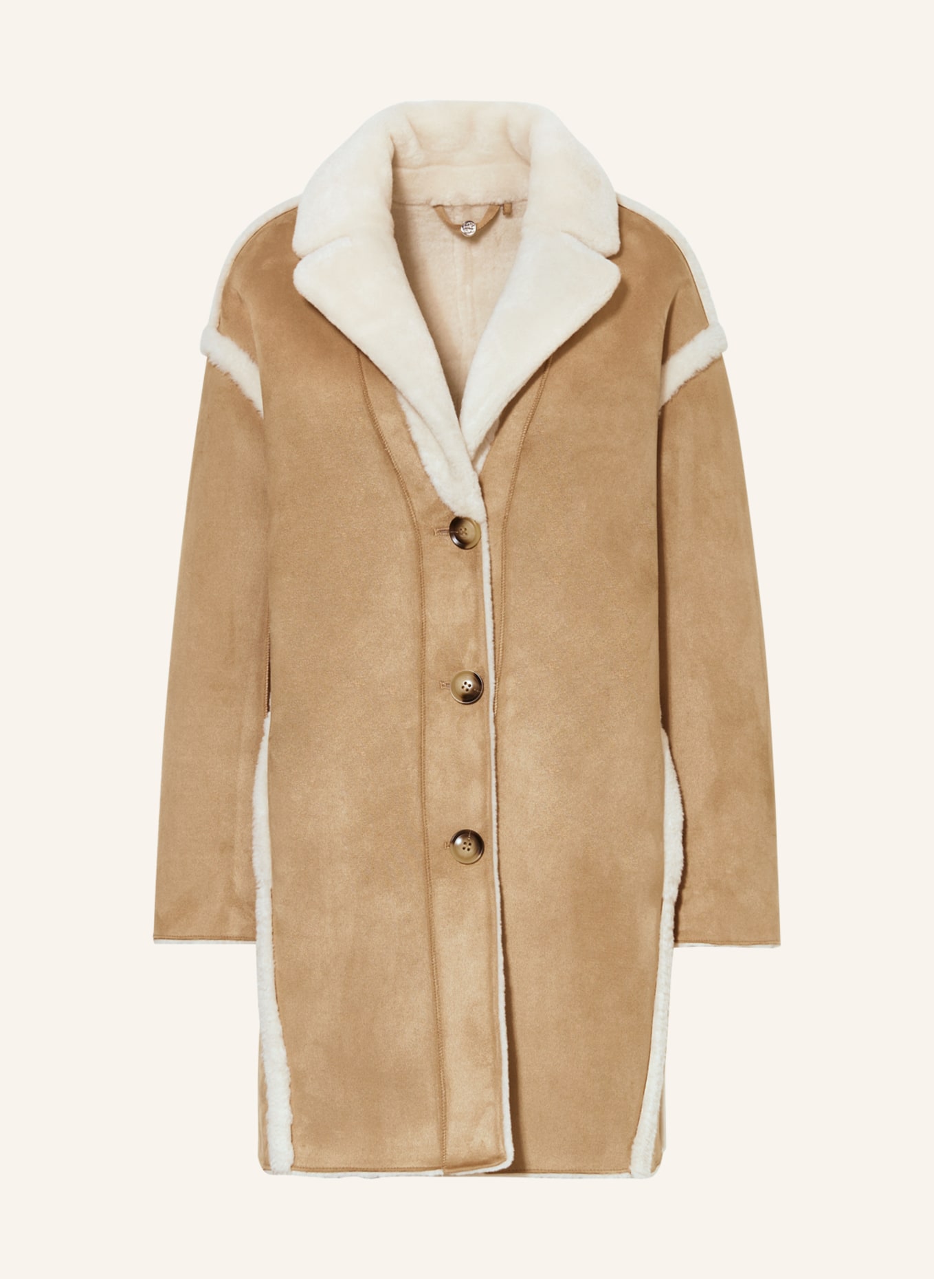 RINO & PELLE Faux fur coat JANNEKE, Color: LIGHT BROWN (Image 1)
