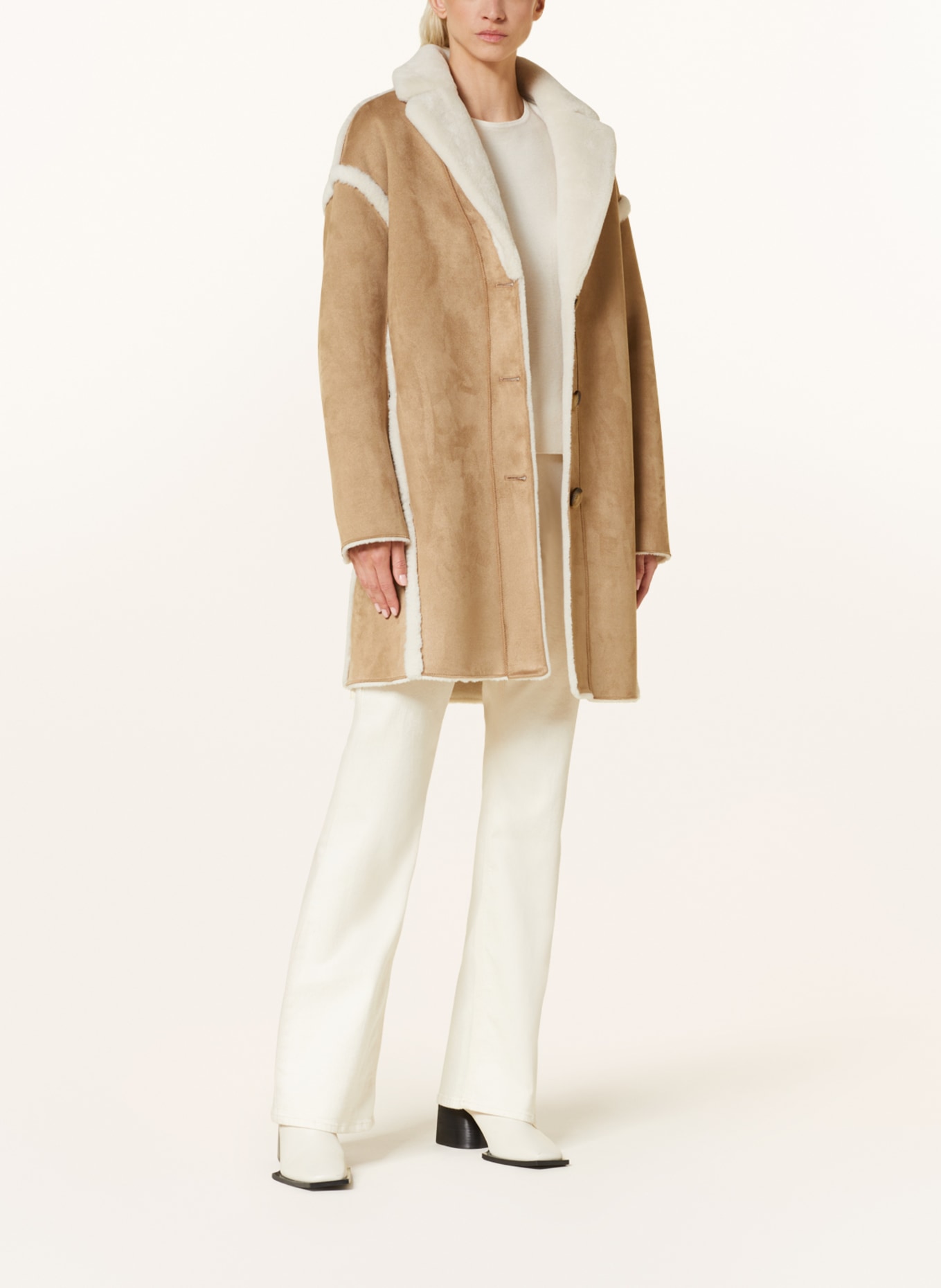 RINO & PELLE Faux fur coat JANNEKE, Color: LIGHT BROWN (Image 2)