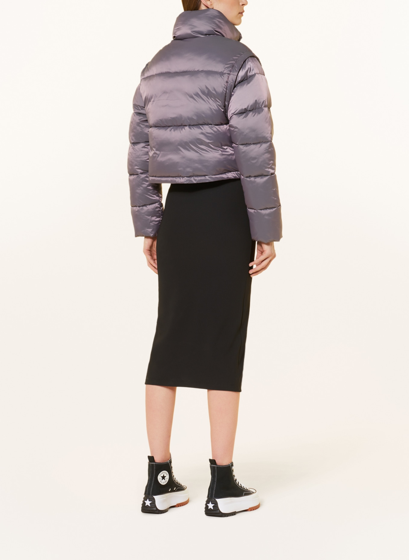 Calvin Klein Jeans Prošívaný kabát s odnímatelnými rukávy, Barva: TMAVĚ FIALOVÁ (Obrázek 4)