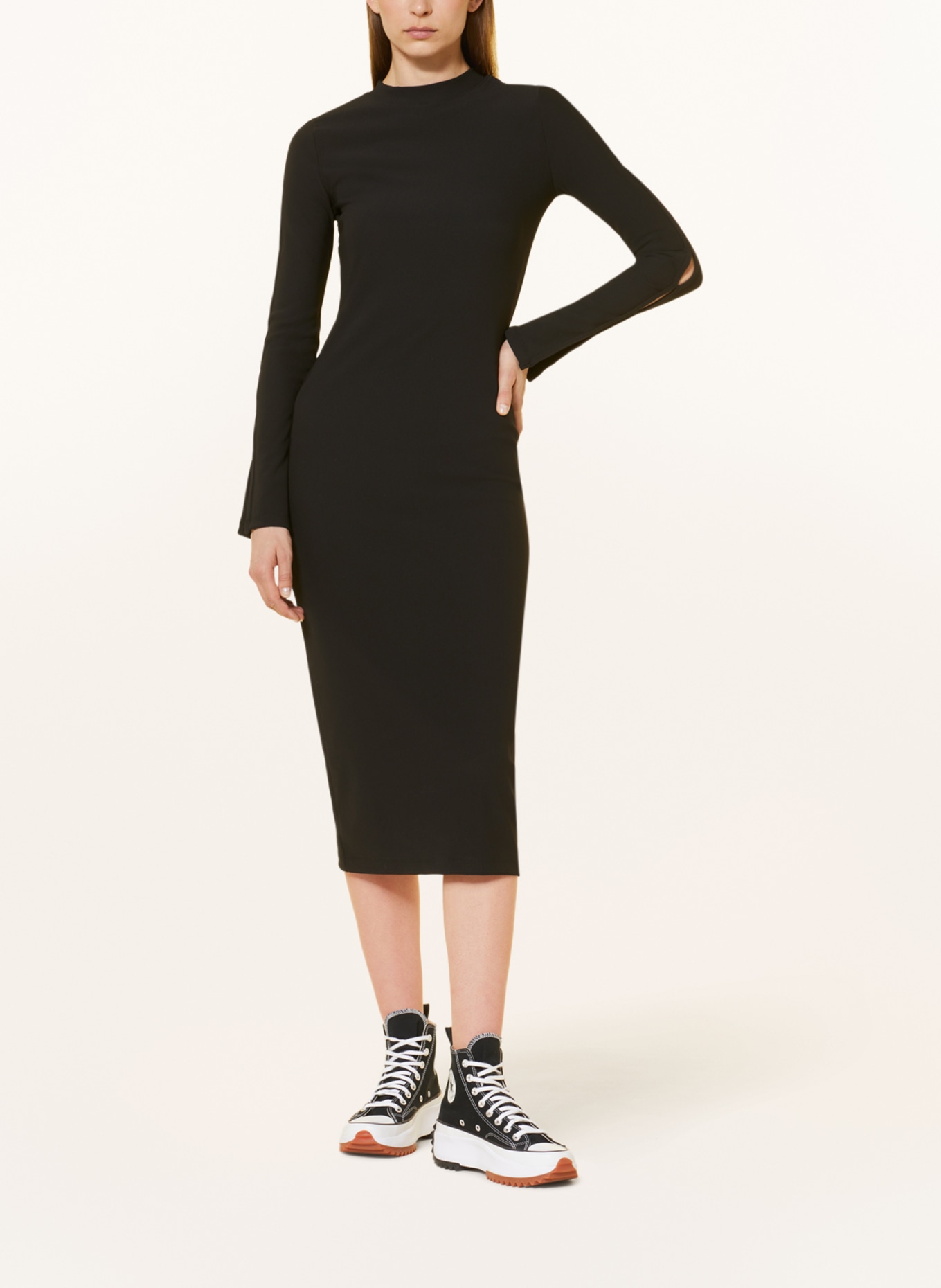 Calvin Klein Jeans Jersey dress with cut-out, Color: BLACK (Image 2)
