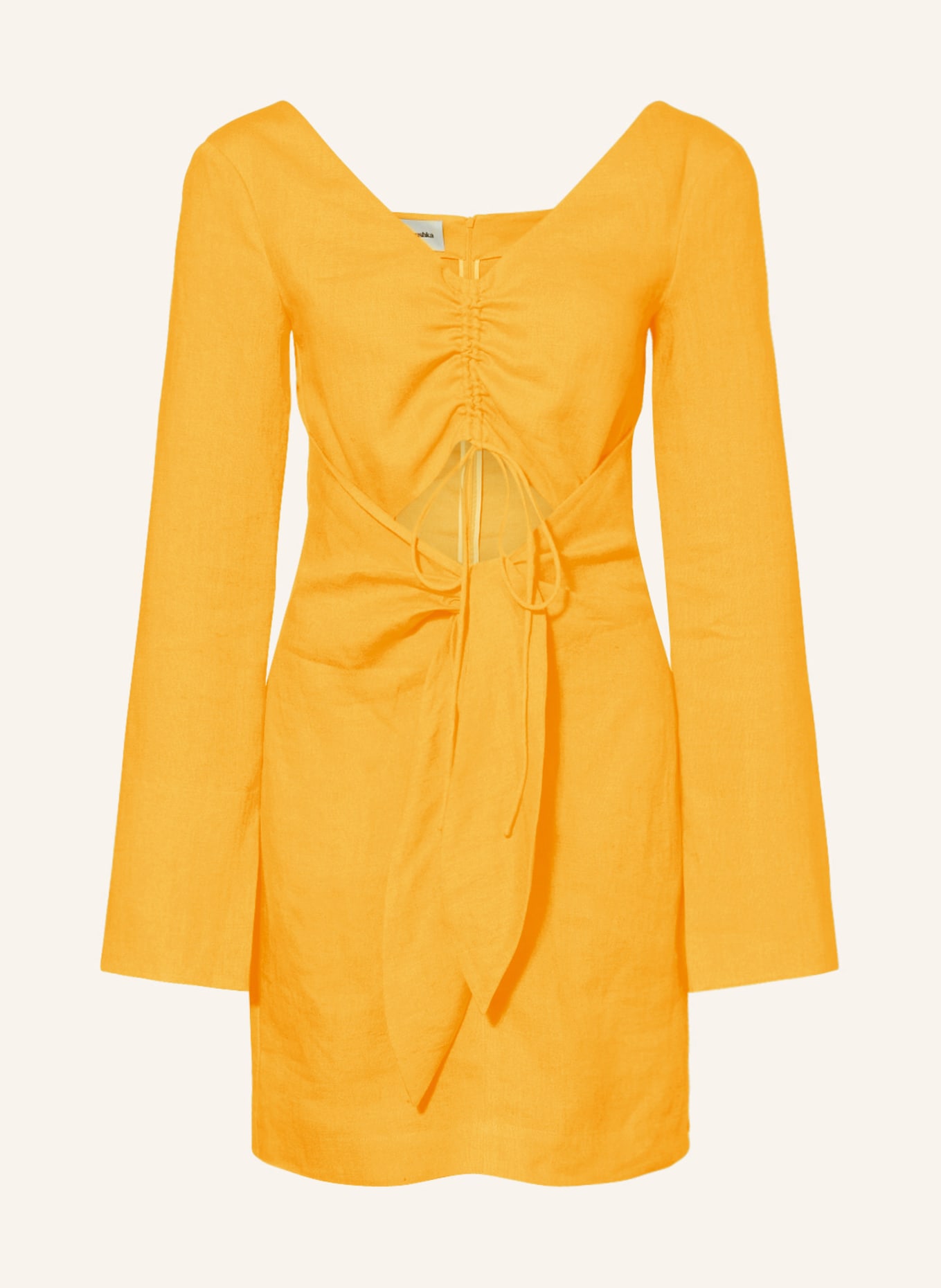 Nanushka Linen dress GILIA with cut-out and tie detail, Color: ORANGE (Image 1)