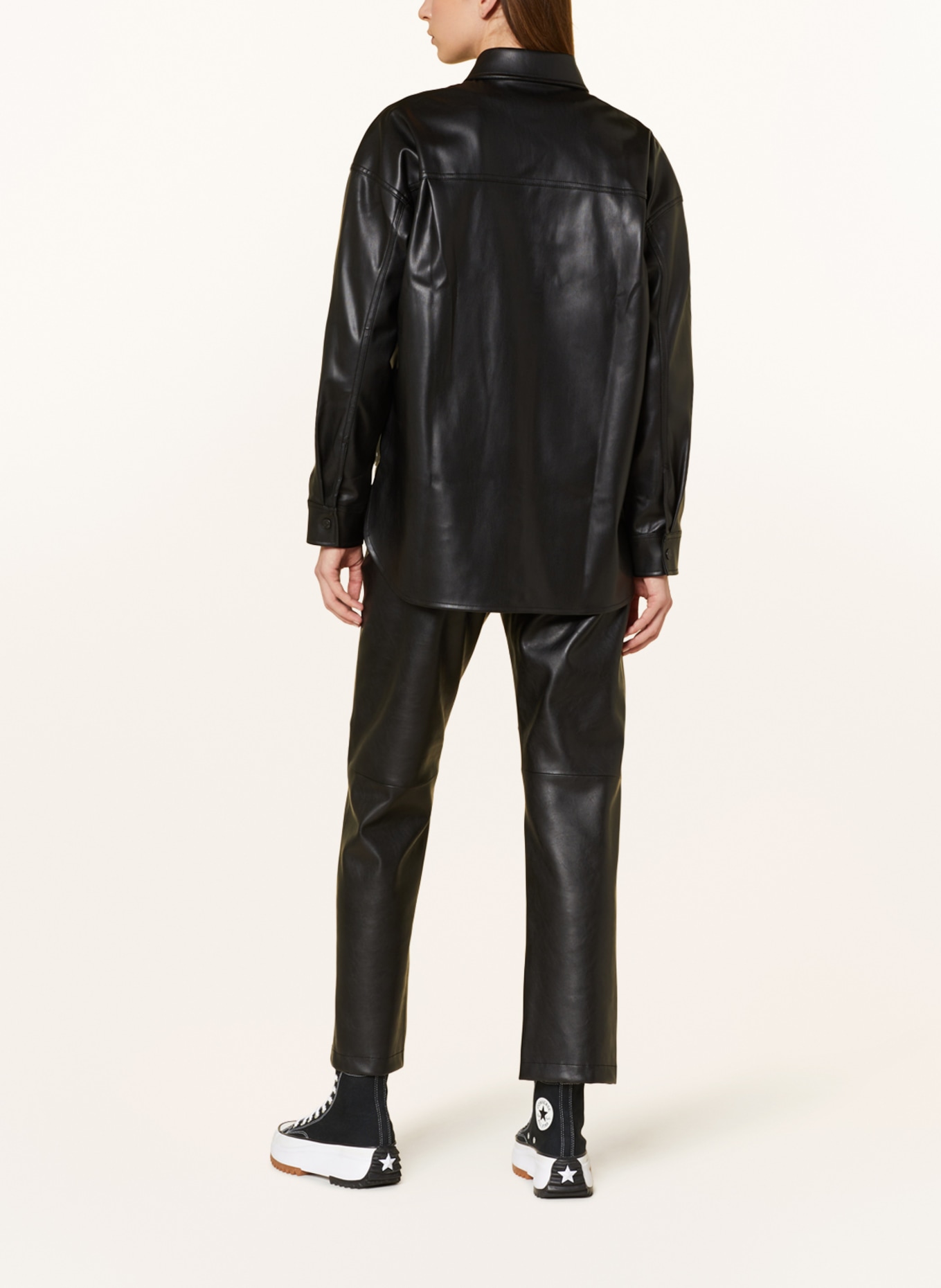 TOMMY JEANS Overshirt in leather look, Color: BLACK (Image 3)