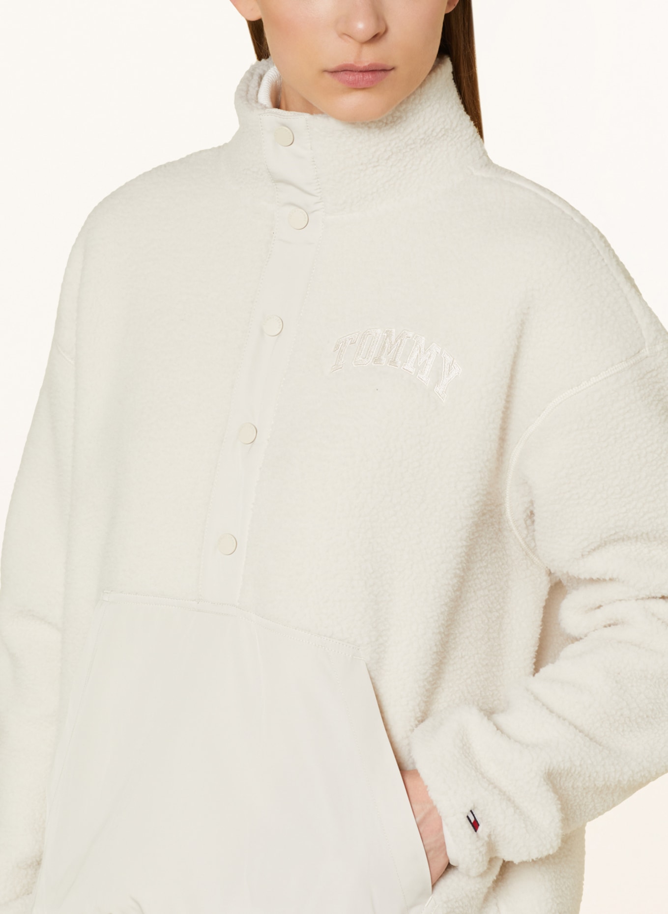 TOMMY JEANS Fleece half-zip sweater, Color: CREAM (Image 4)