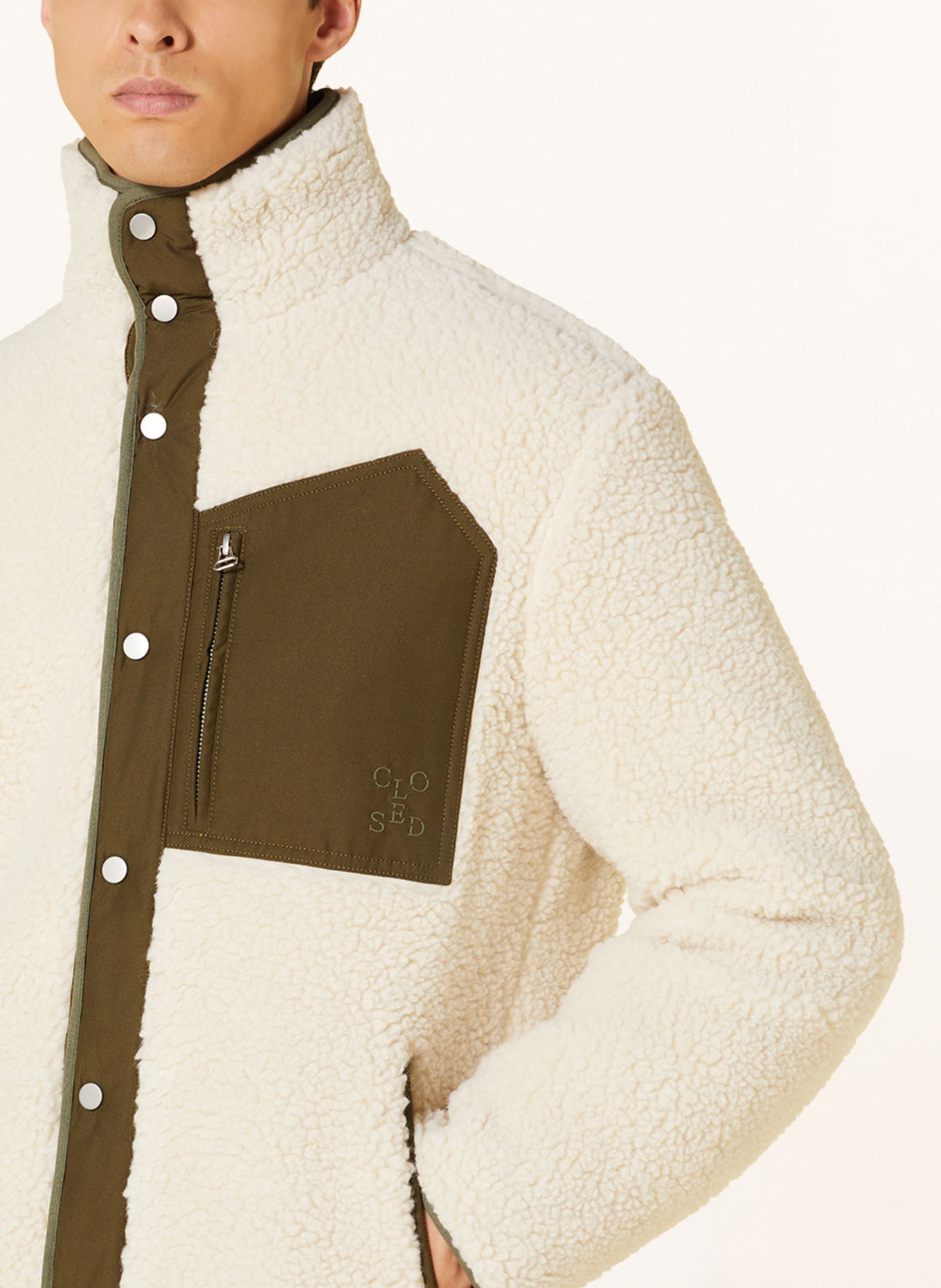 CLOSED Jacke im Materialmix, Farbe: ECRU/ KHAKI (Bild 4)