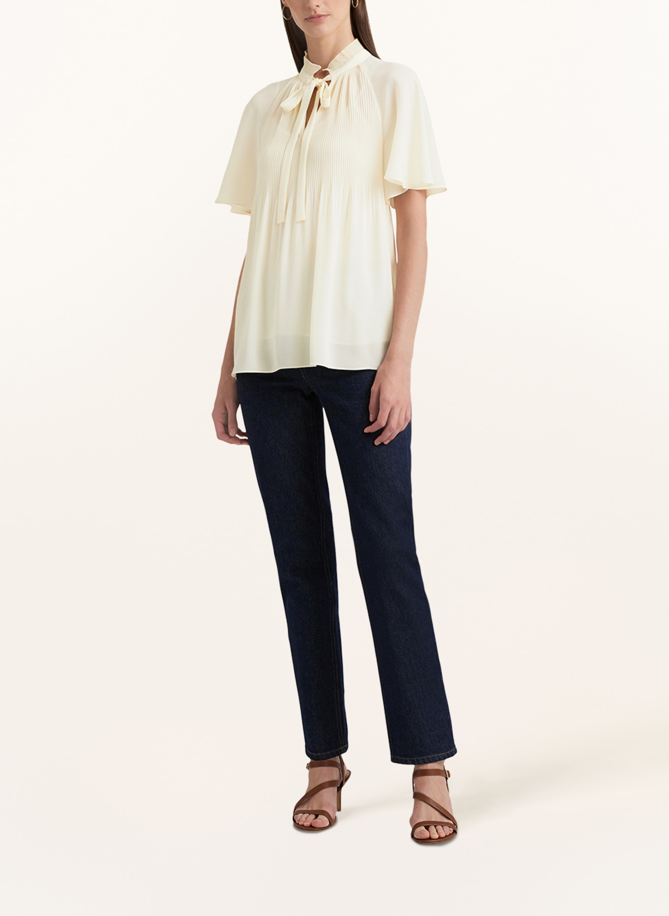 LAUREN RALPH LAUREN Shirt blouse with pleats, Color: CREAM (Image 2)