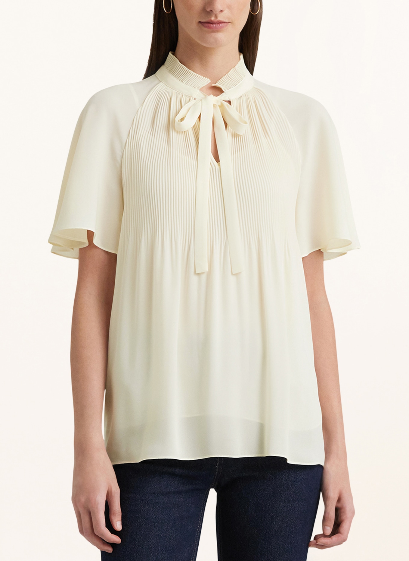 LAUREN RALPH LAUREN Shirt blouse with pleats, Color: CREAM (Image 4)