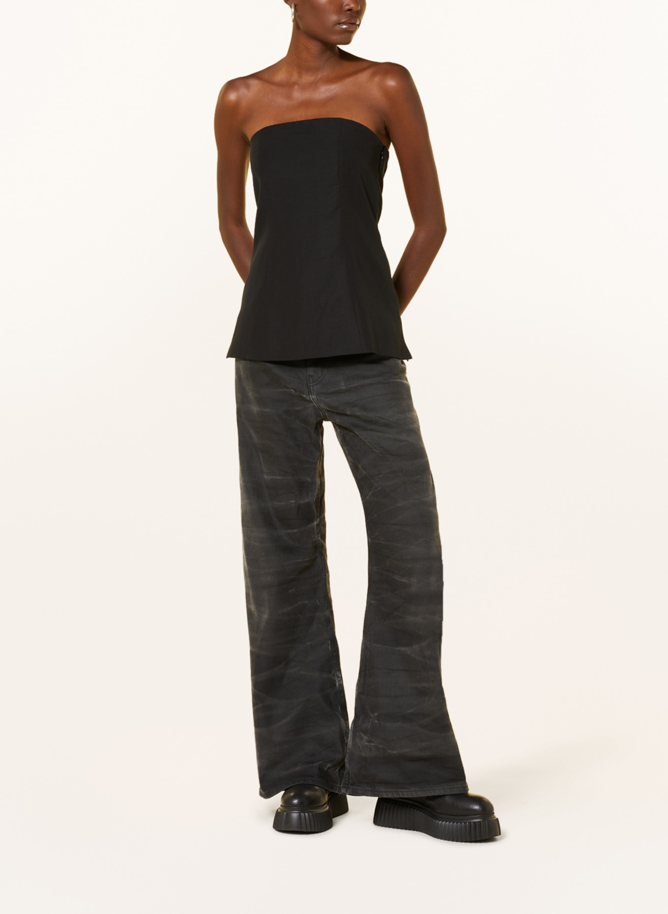 MM6 Maison Margiela Flared jeans, Color: 961 BLACK (Image 2)