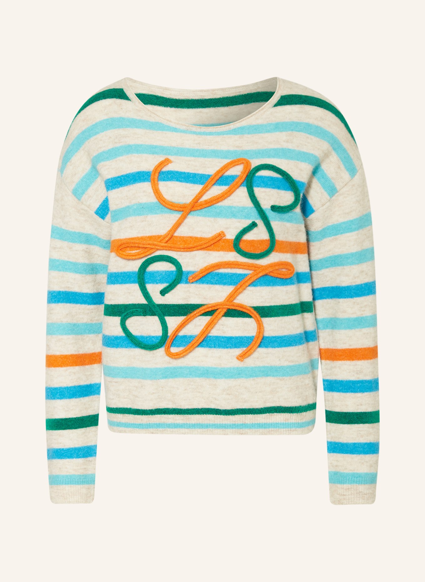 LIEBLINGSSTÜCK Sweater KARLEENL, Color: BEIGE/ LIGHT BLUE/ GREEN (Image 1)