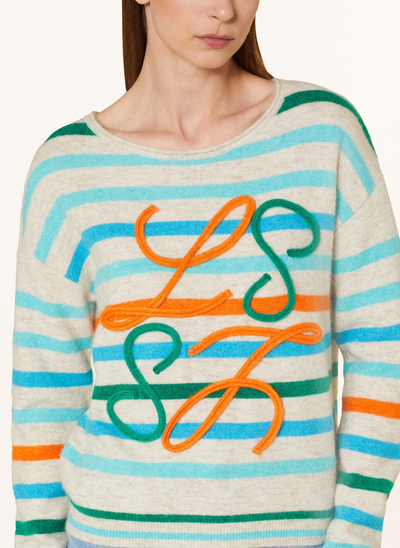 LIEBLINGSSTÜCK Sweater KARLEENL, Color: BEIGE/ LIGHT BLUE/ GREEN (Image 4)