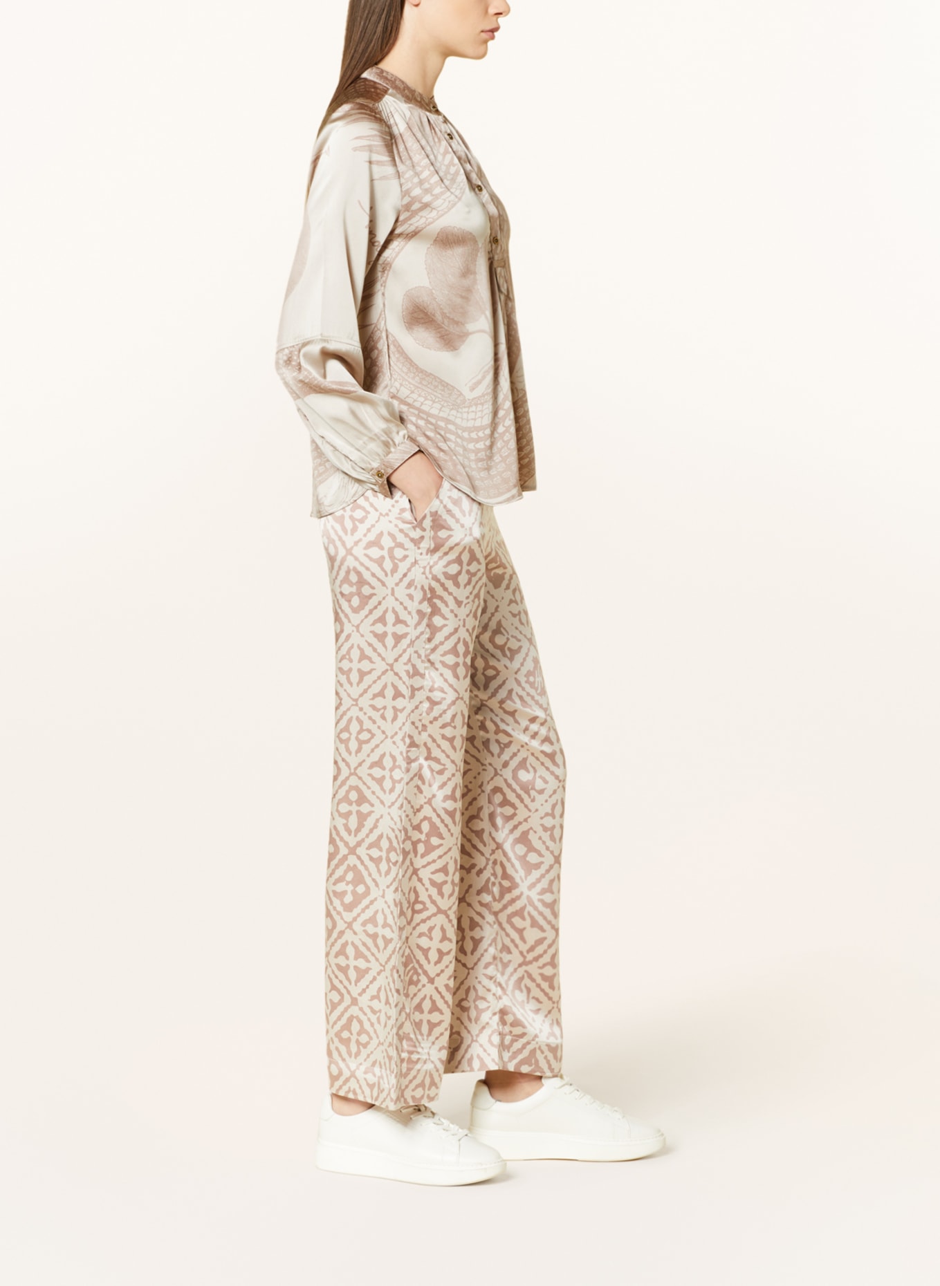 friendly hunting Wide leg trousers made of silk, Color: ROSE/ DUSKY PINK (Image 4)