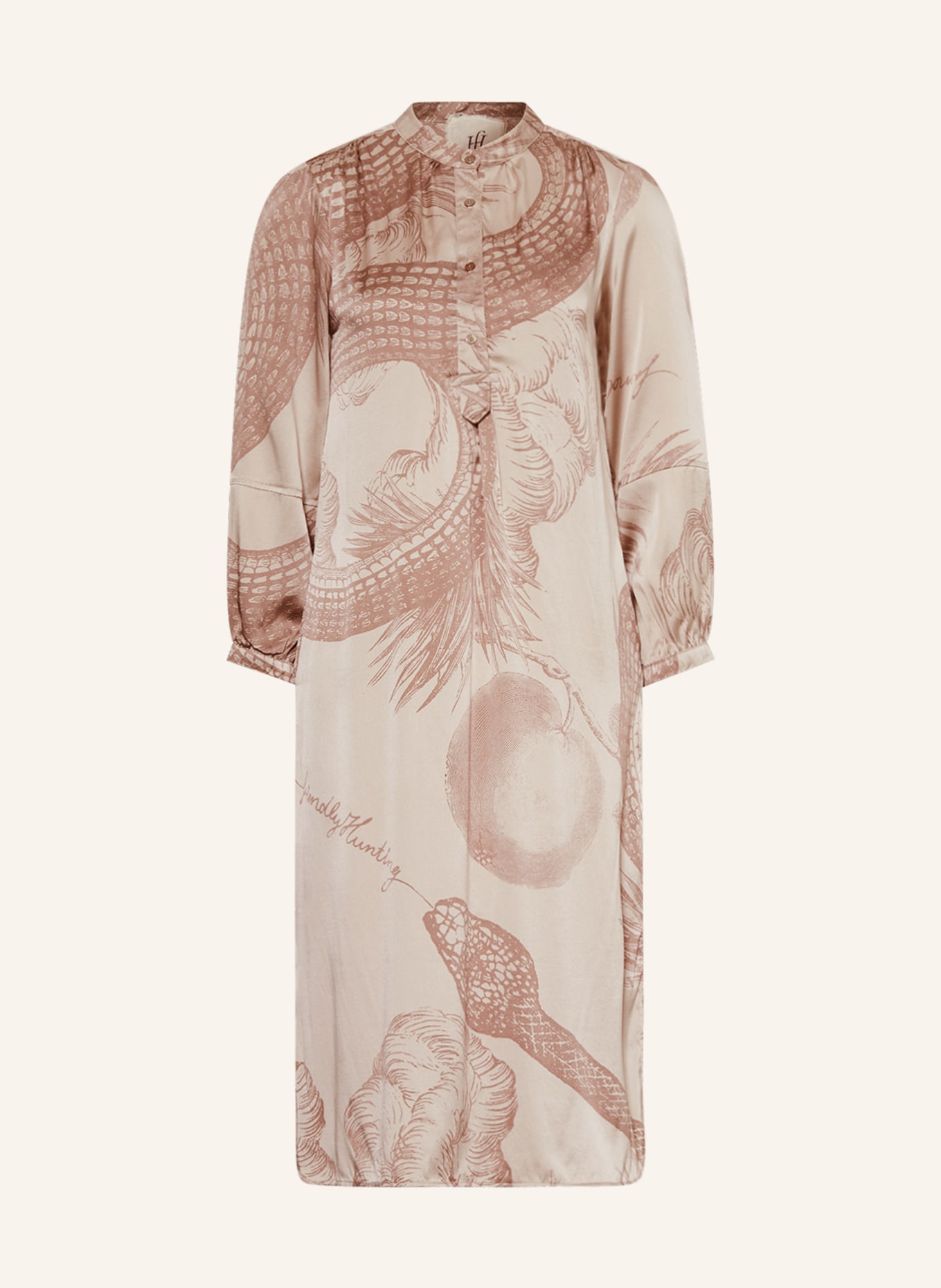 friendly hunting Silk dress, Color: ROSE/ DUSKY PINK (Image 1)