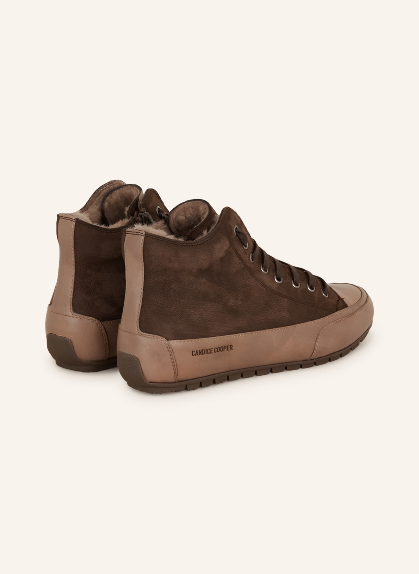 Candice Cooper High-top sneakers PLUS with real fur, Color: DARK BROWN (Image 2)