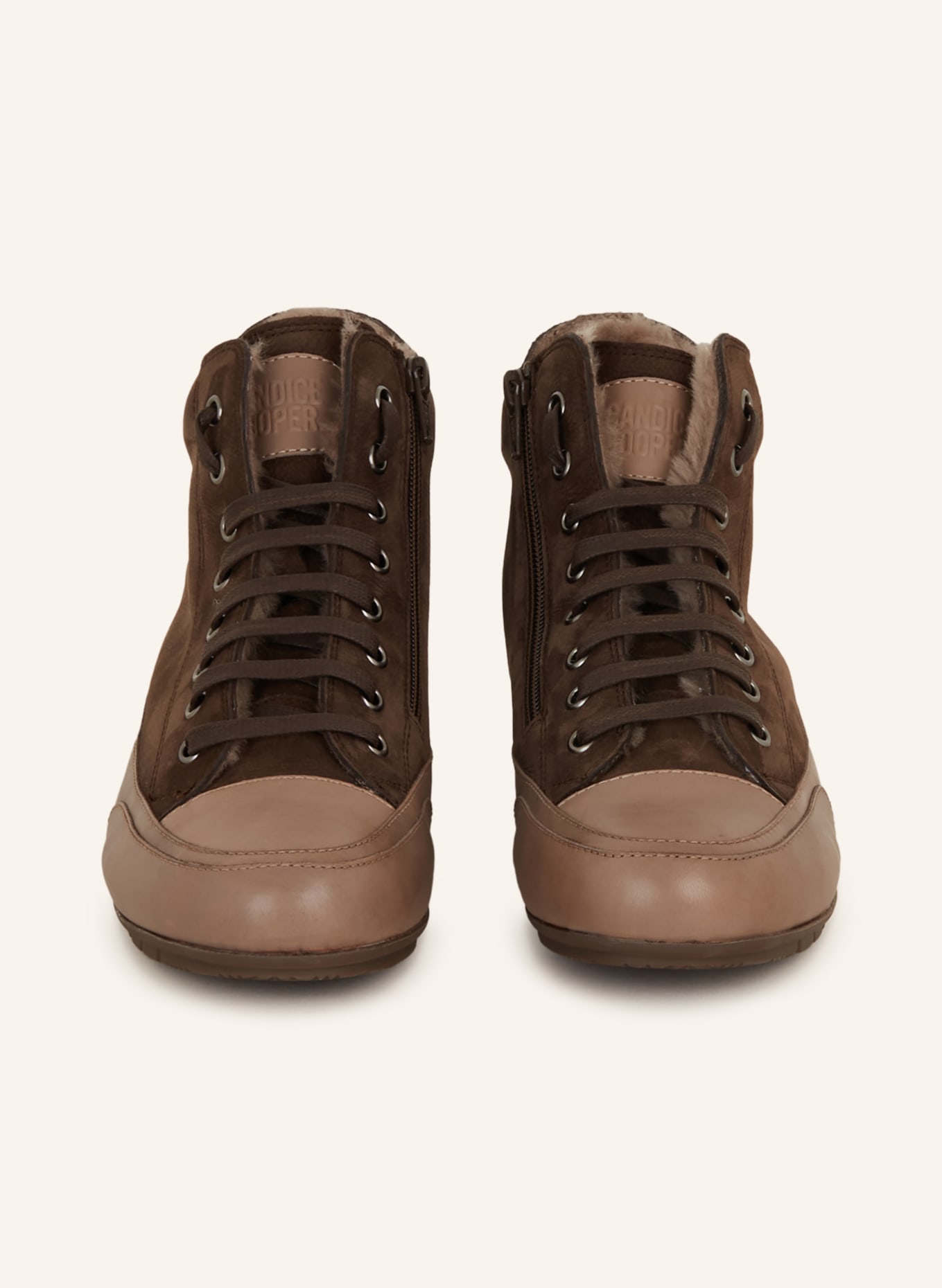 Candice Cooper High-top sneakers PLUS with real fur, Color: DARK BROWN (Image 3)