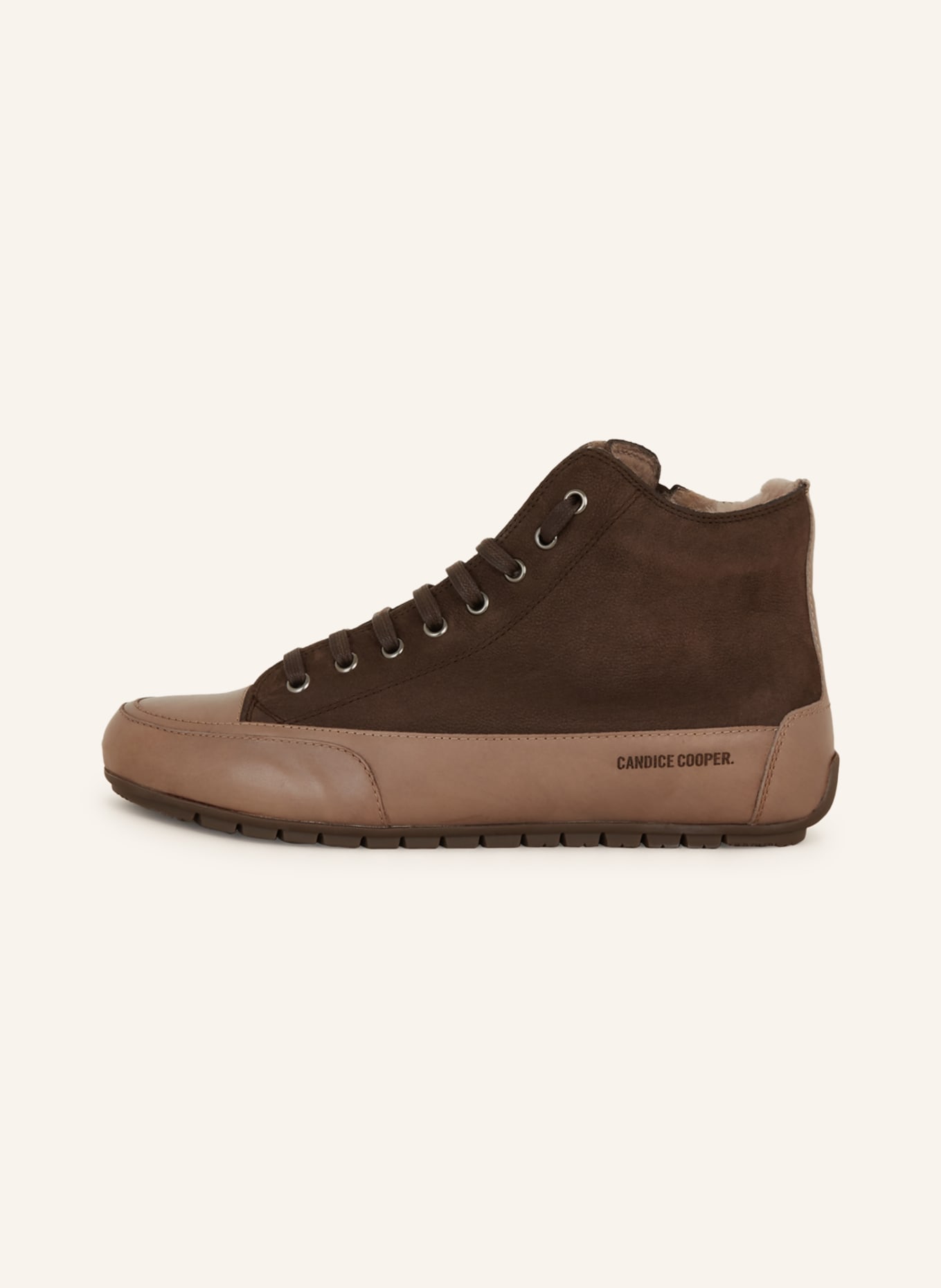 Candice Cooper High-top sneakers PLUS with real fur, Color: DARK BROWN (Image 4)