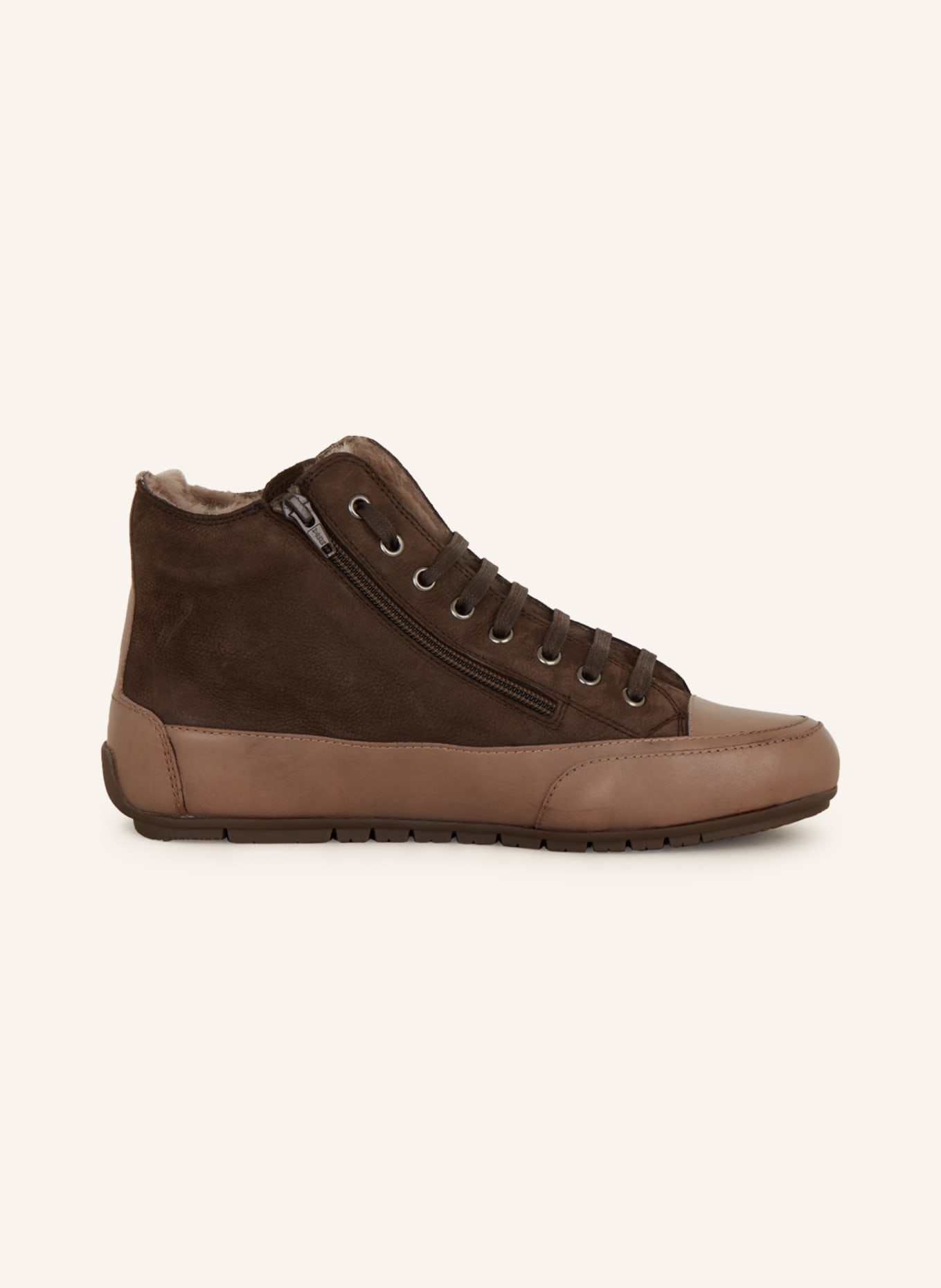Candice Cooper High-top sneakers PLUS with real fur, Color: DARK BROWN (Image 5)