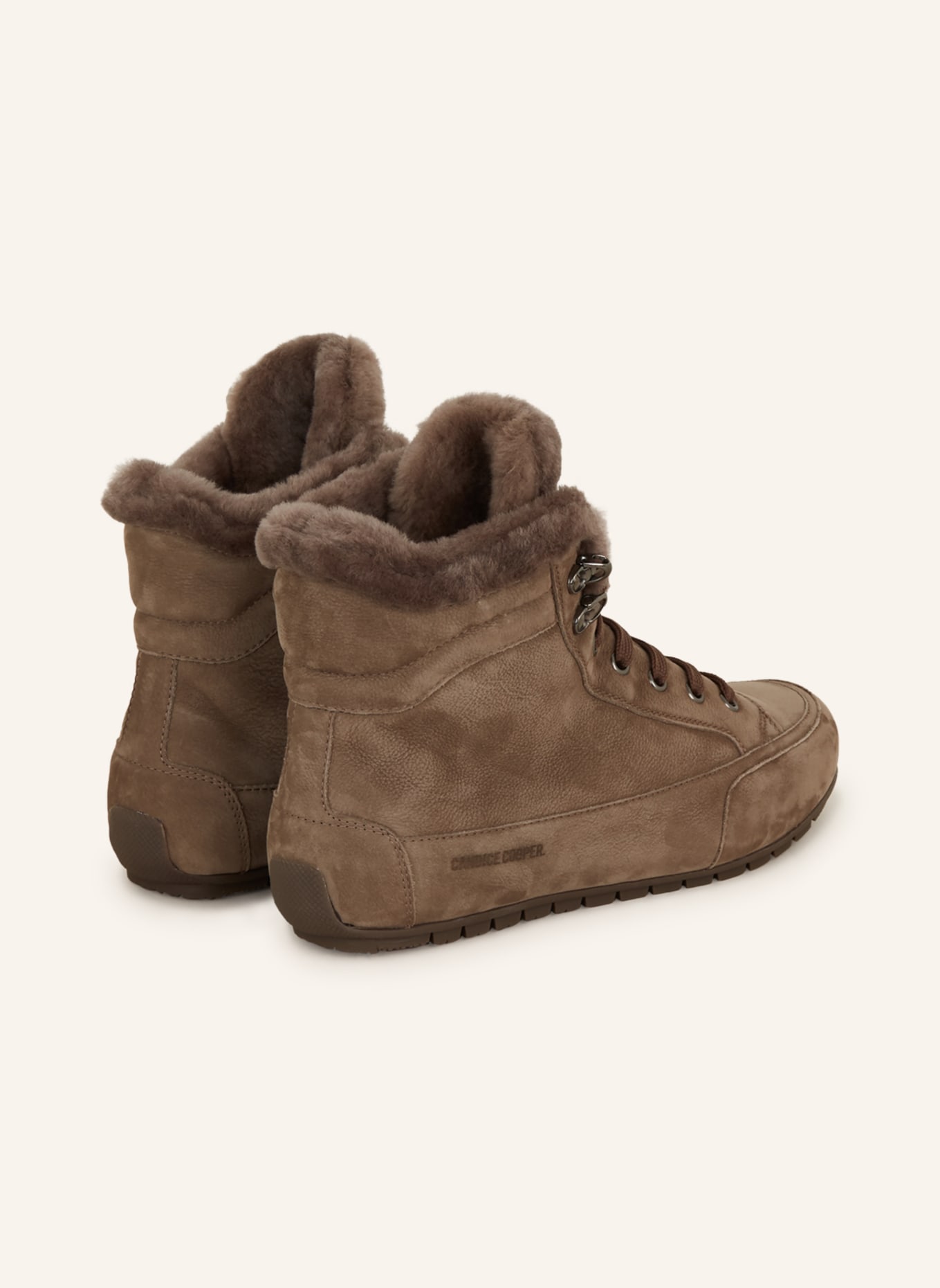 Candice Cooper High-top sneakers VANCOUVER with lambskin, Color: TAUPE (Image 2)