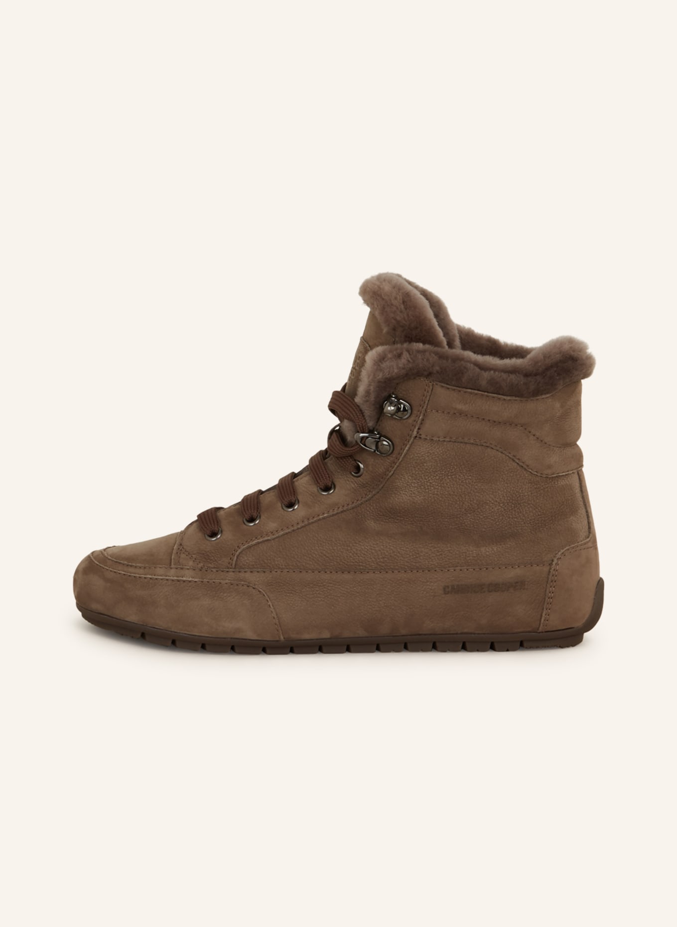 Candice Cooper High-top sneakers VANCOUVER with lambskin, Color: TAUPE (Image 4)