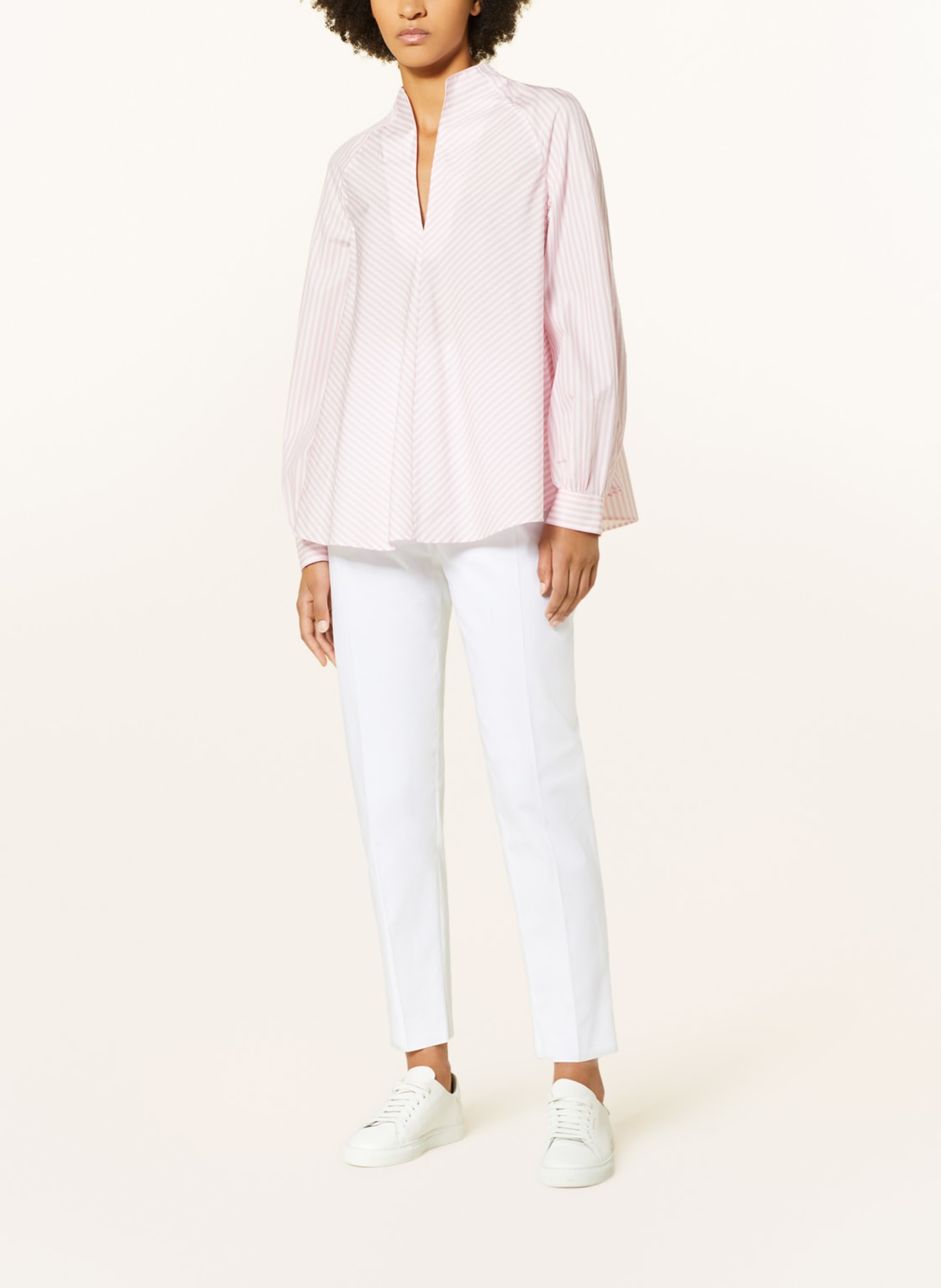 van Laack Shirt blouse AGNIS, Color: WHITE/ LIGHT PINK (Image 2)