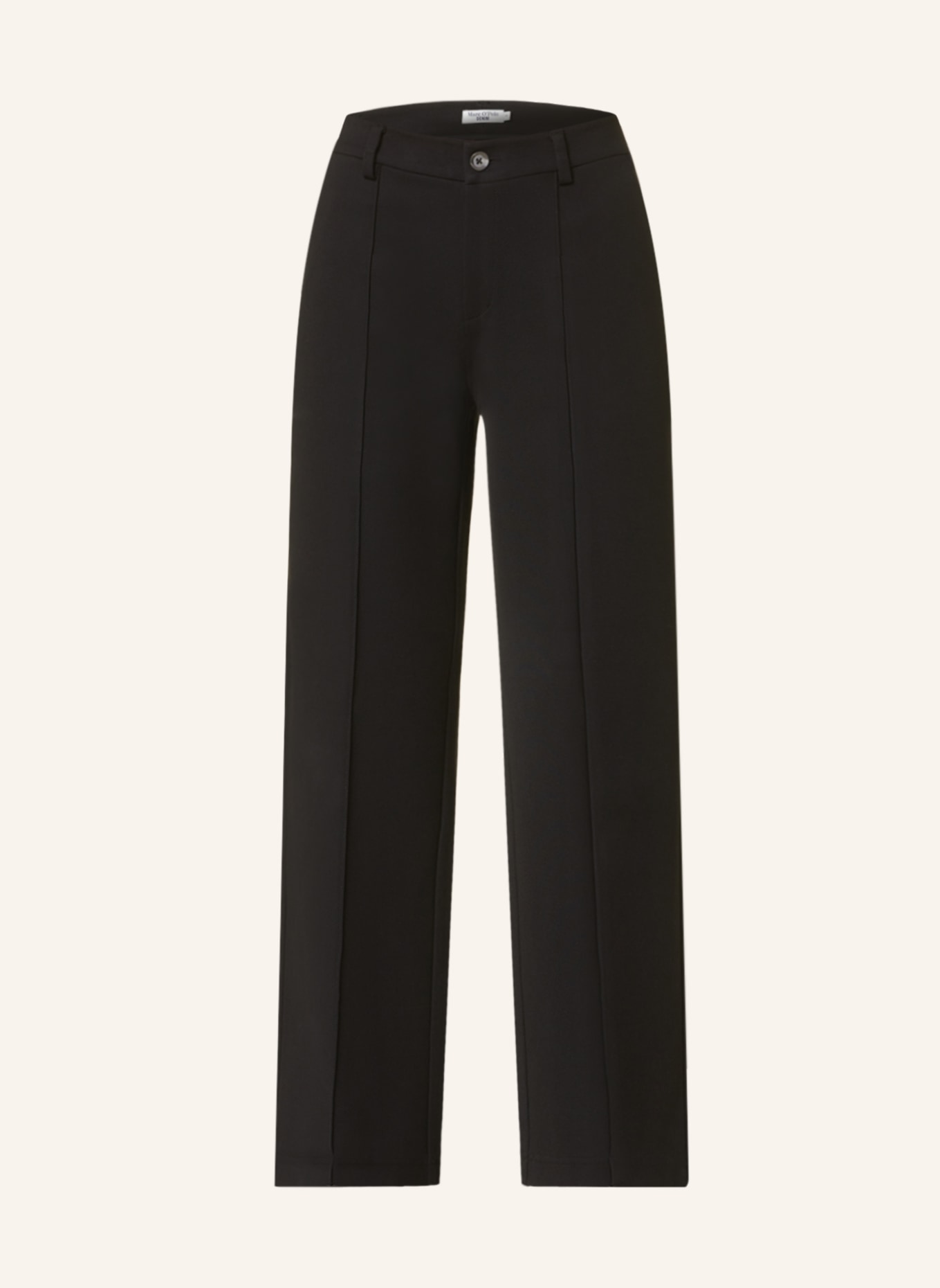 Marc O'Polo DENIM Wide leg trousers made of jersey, Color: BLACK (Image 1)