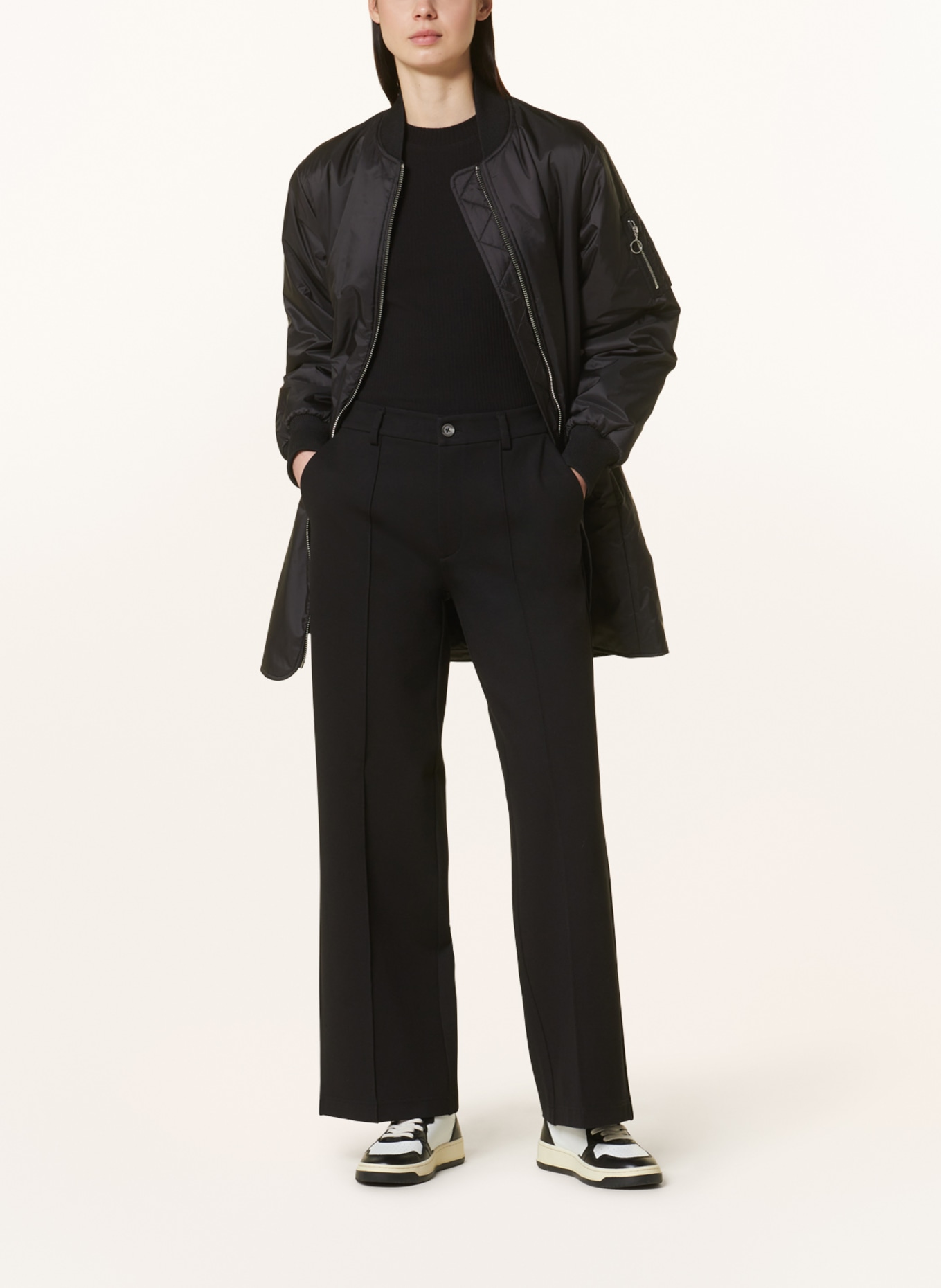 Marc O'Polo DENIM Wide leg trousers made of jersey, Color: BLACK (Image 2)