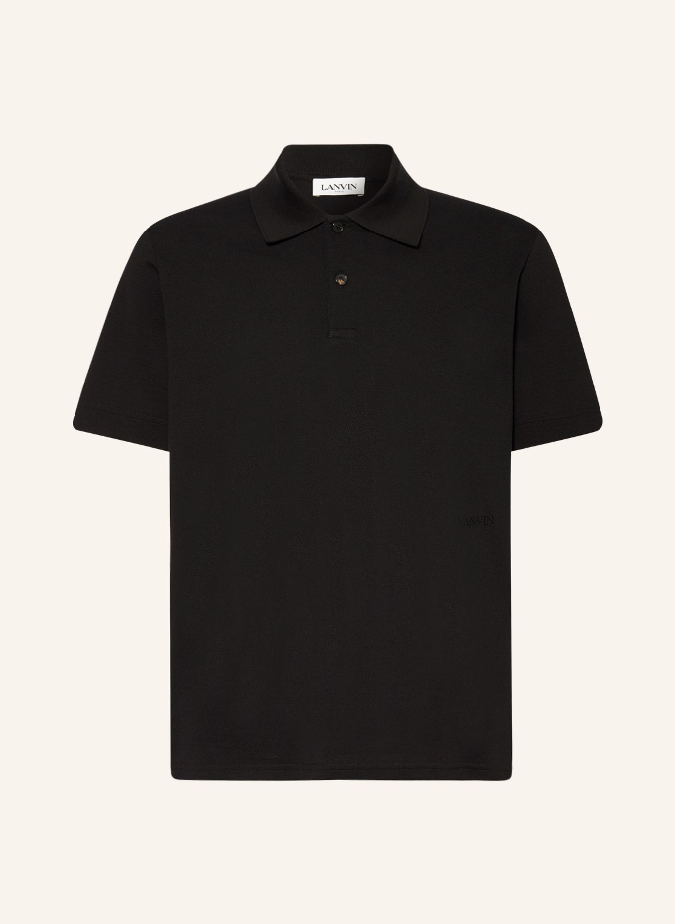 LANVIN Piqué polo shirt, Color: BLACK (Image 1)