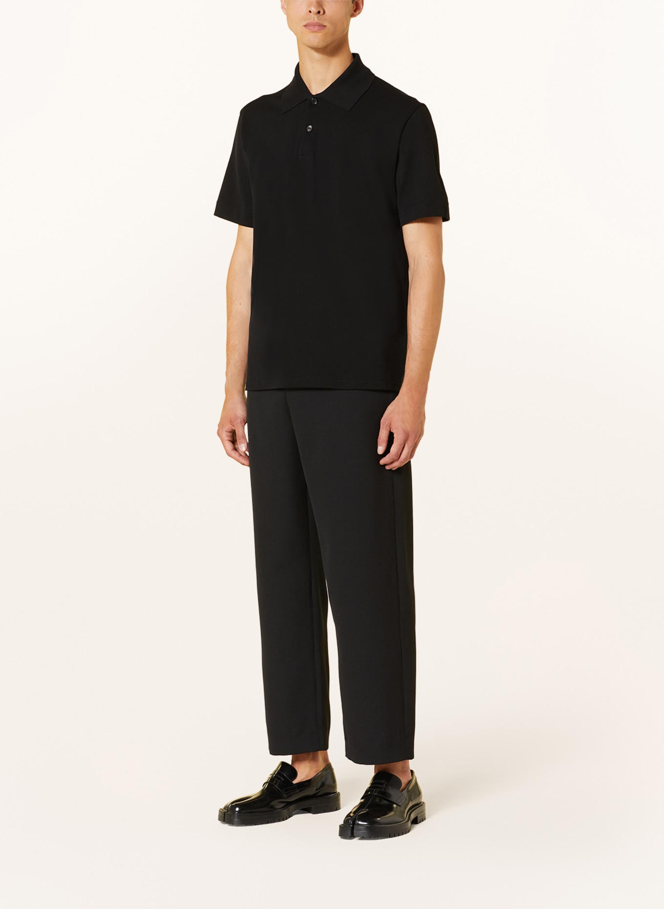 LANVIN Piqué polo shirt, Color: BLACK (Image 2)