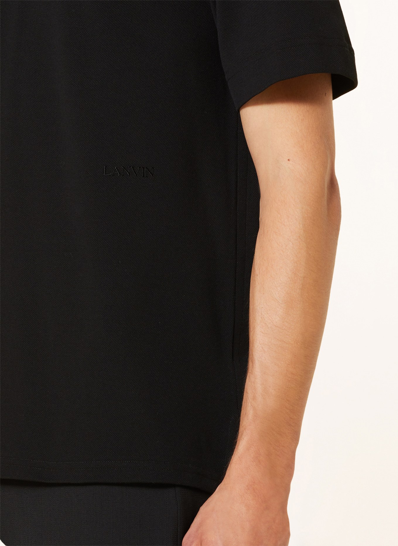 LANVIN Piqué polo shirt, Color: BLACK (Image 4)