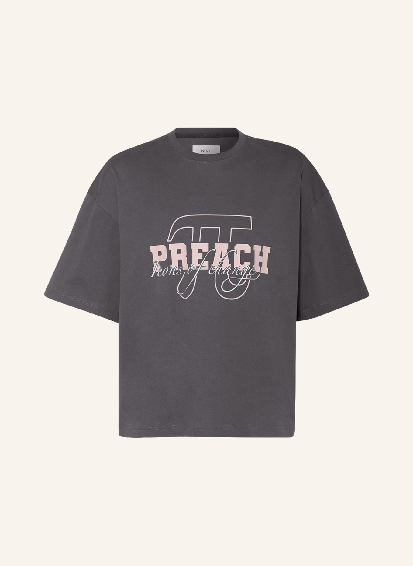PREACH Oversized tričko, Barva: TMAVĚ ŠEDÁ (Obrázek 1)