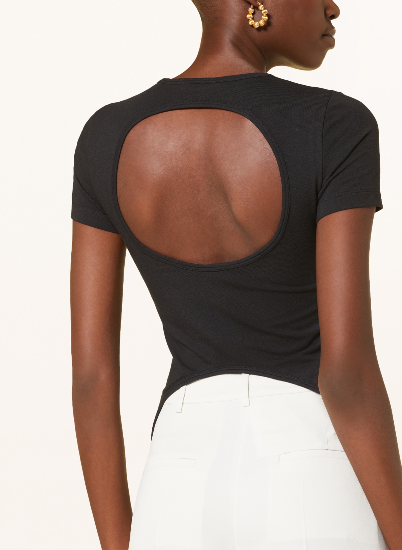 HELMUT LANG Cropped shirt with cut-out, Color: BLACK (Image 5)