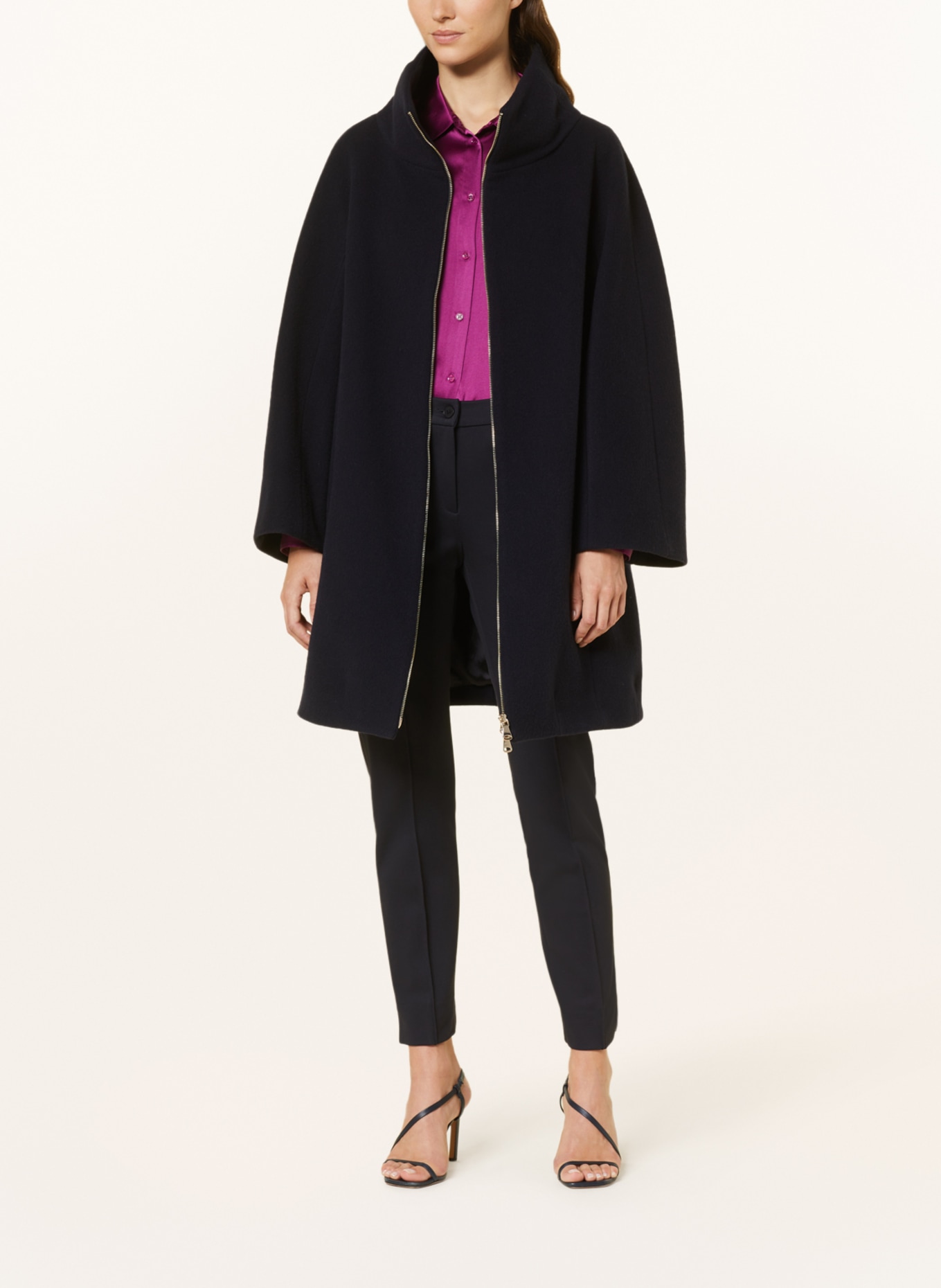 ELENA MIRO Wool coat in dark blue