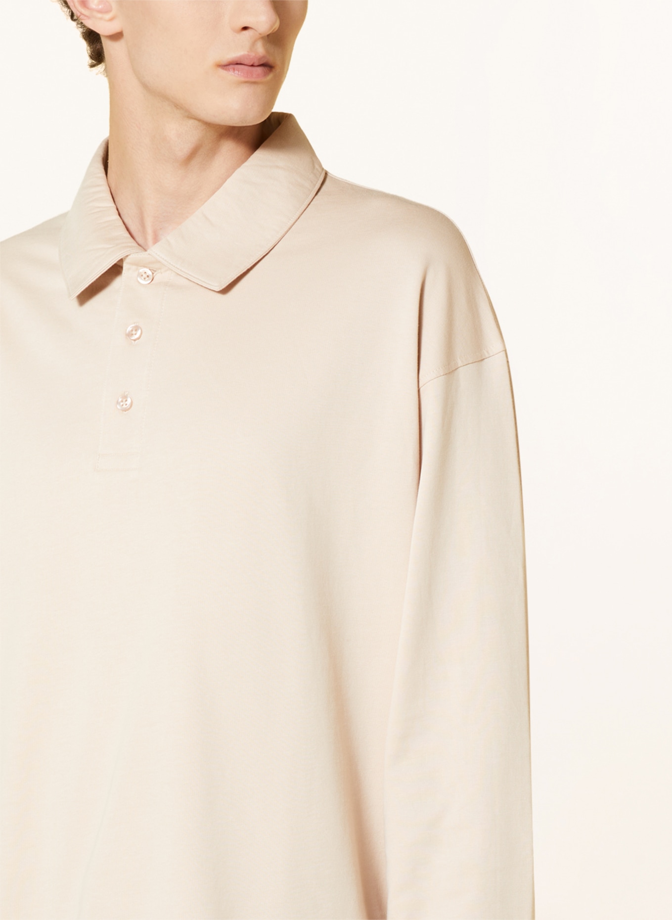 PAUL Sweatshirt fabric polo shirt, Color: BEIGE (Image 4)