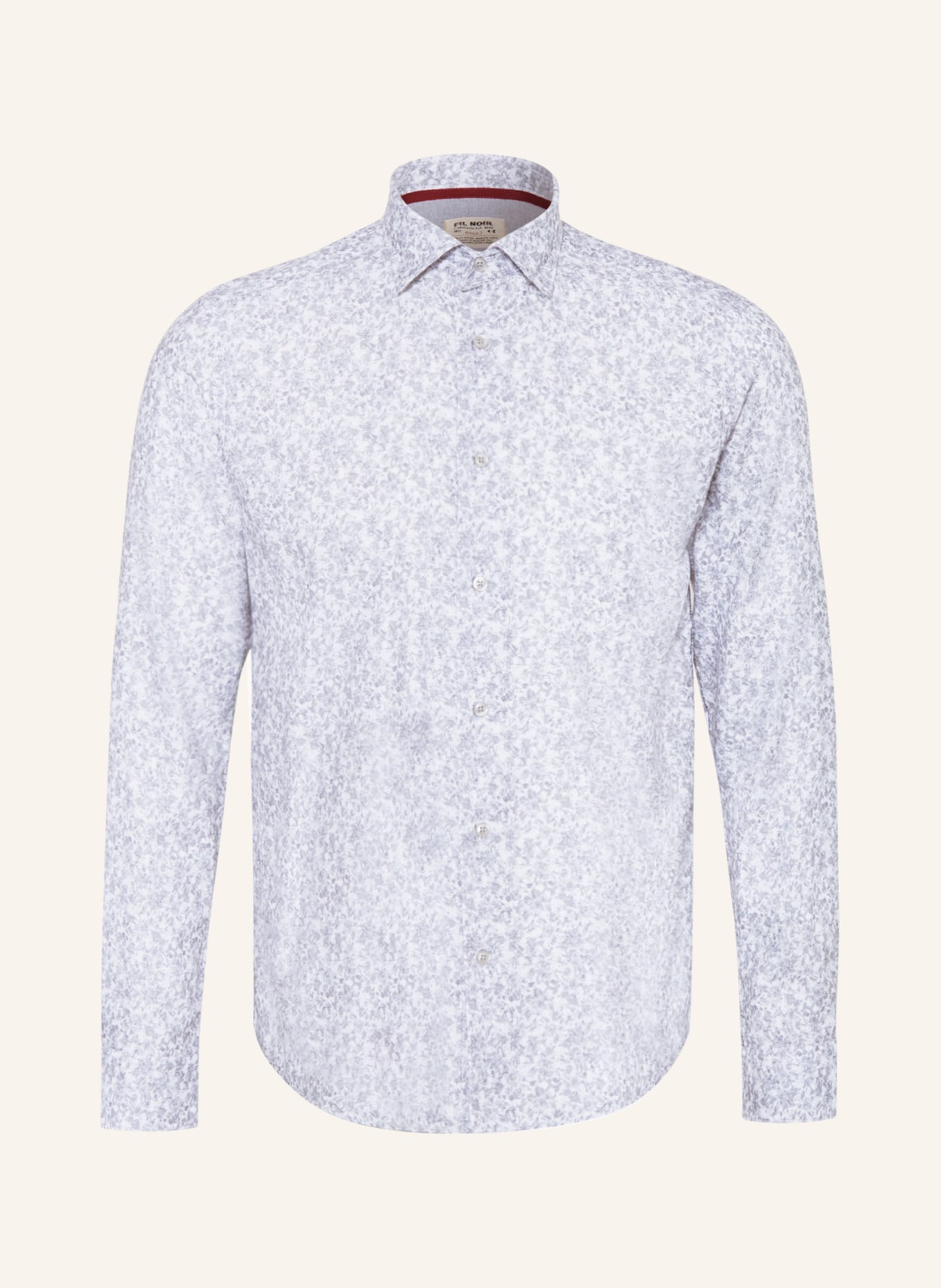 FIL NOIR Shirt TREVISO shaped fit, Color: WHITE/ LIGHT GRAY (Image 1)