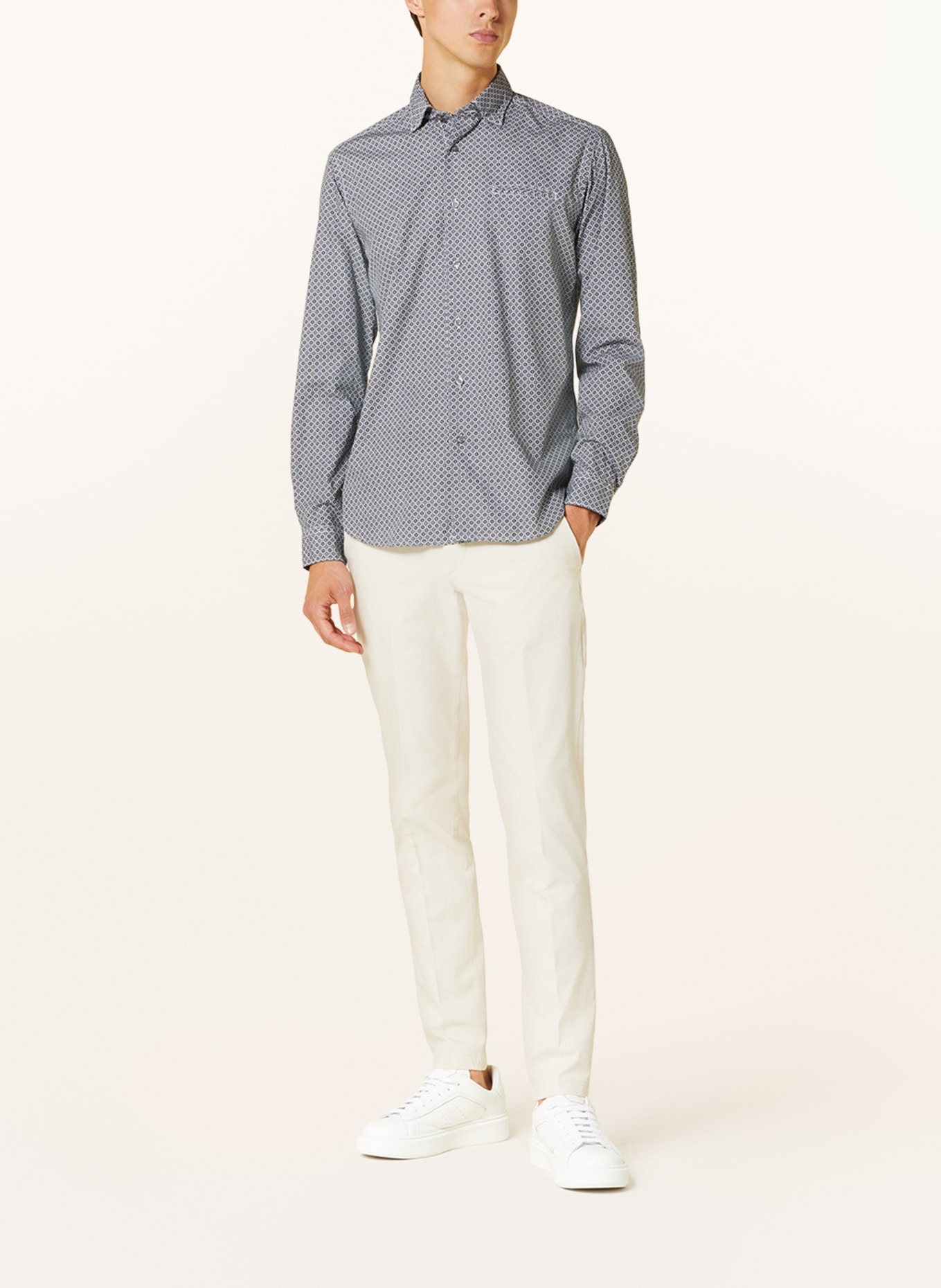 FIL NOIR Shirt PEPPONE shaped fit, Color: WHITE/ BLACK (Image 2)