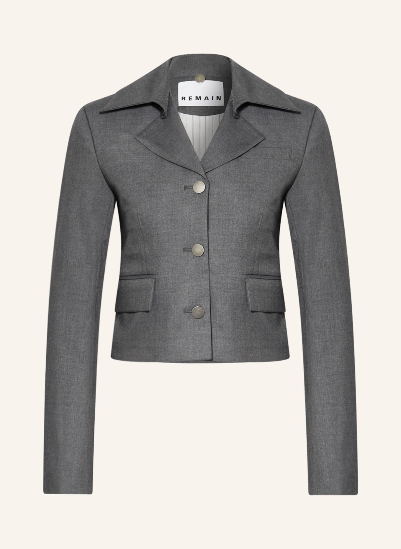 REMAIN Cropped blazer, Color: DARK GRAY (Image 1)