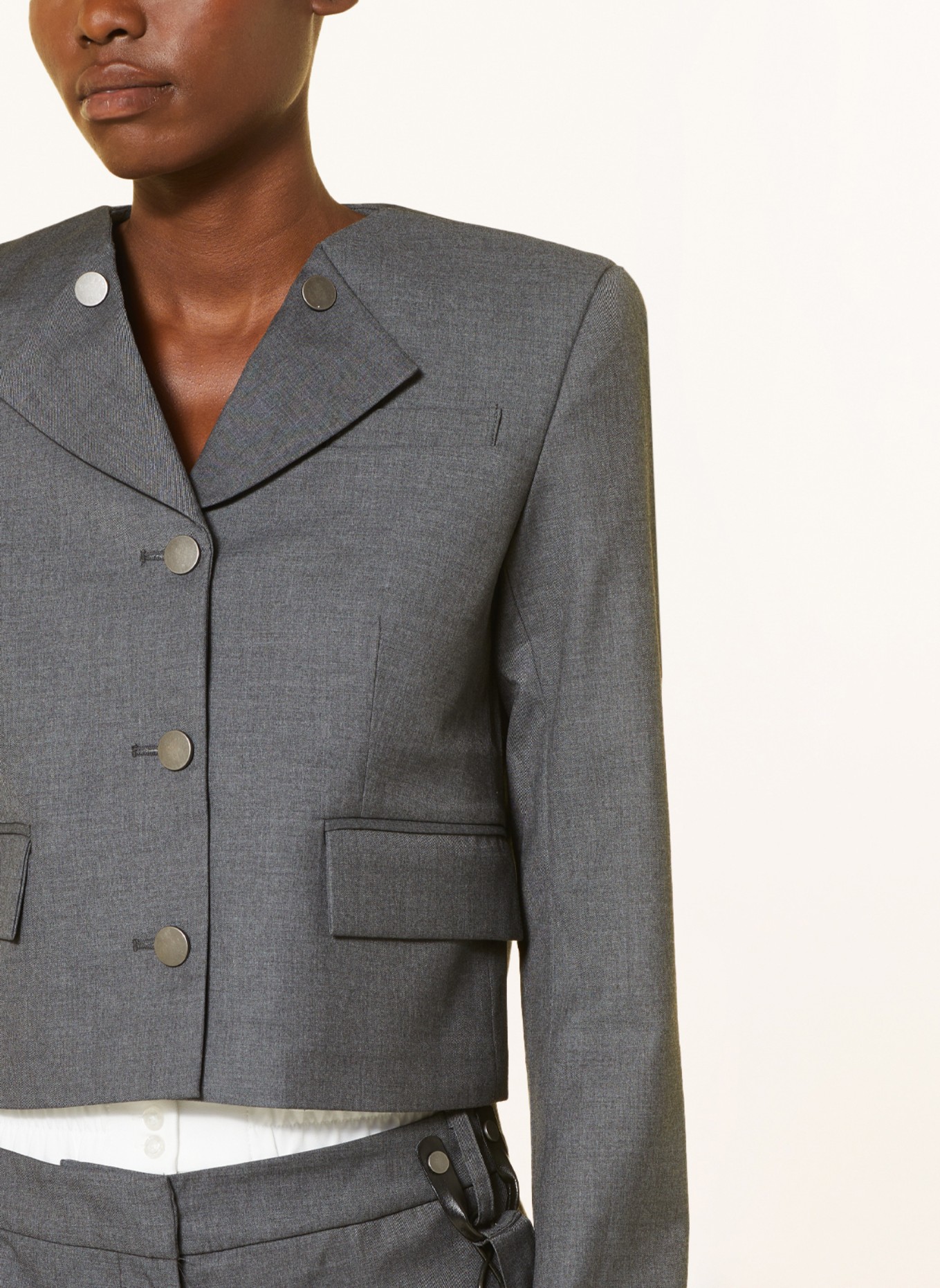 REMAIN Cropped blazer, Color: DARK GRAY (Image 4)