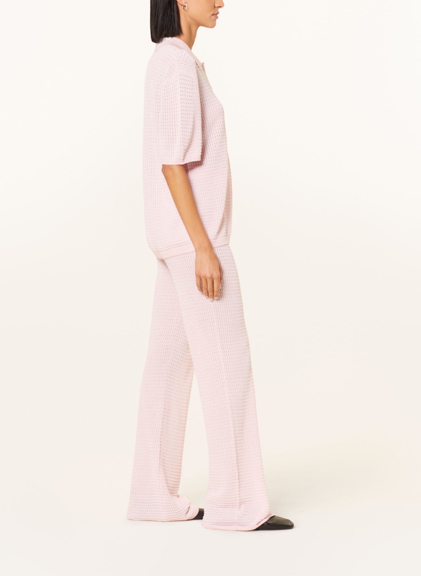 REMAIN Knit trousers, Color: LIGHT PINK/ WHITE (Image 4)