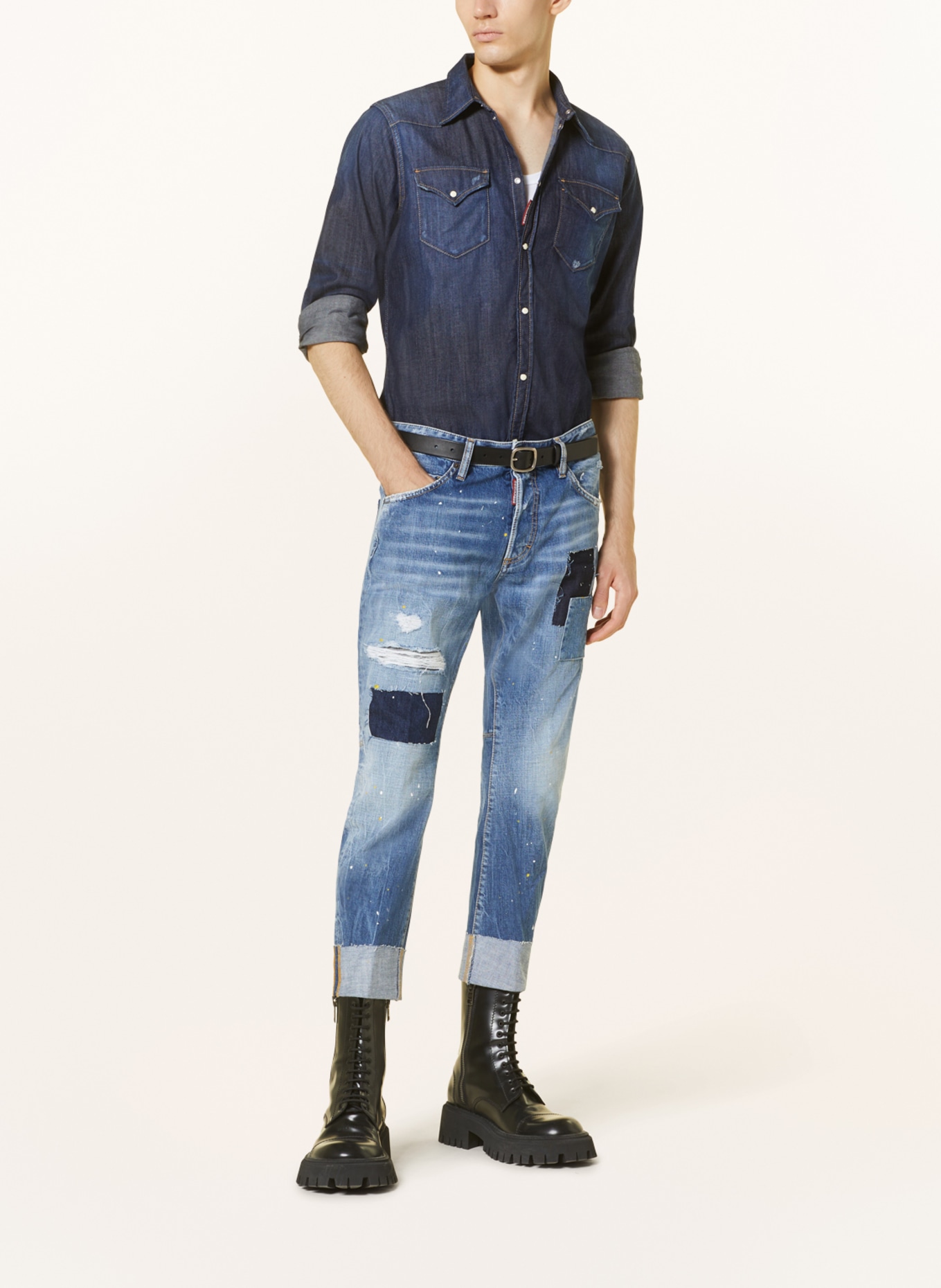DSQUARED2 Destroyed jeans SAILOR cropped fit, Color: 470 NAVY BLUE (Image 2)
