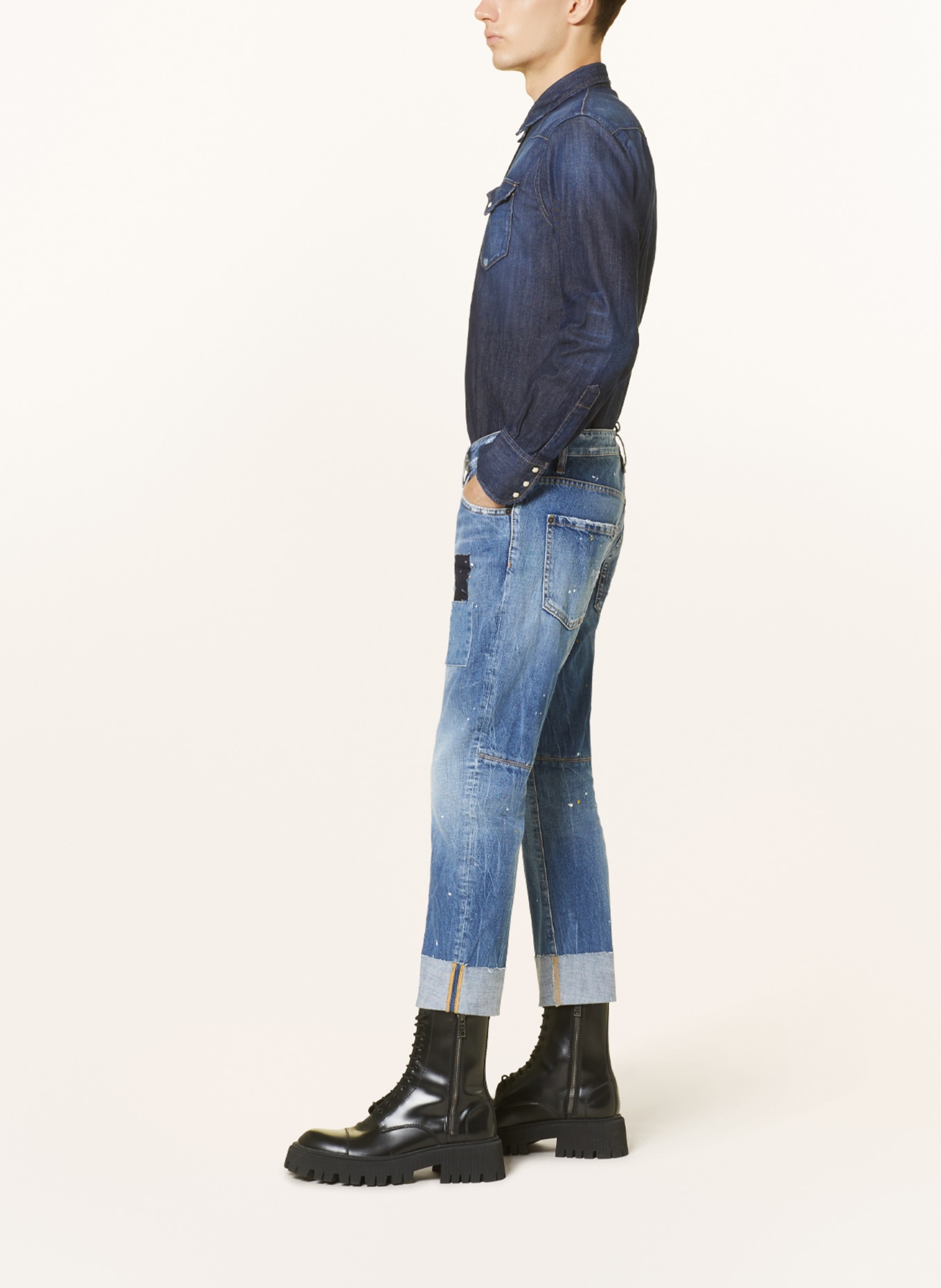DSQUARED2 Destroyed jeans SAILOR cropped fit, Color: 470 NAVY BLUE (Image 4)