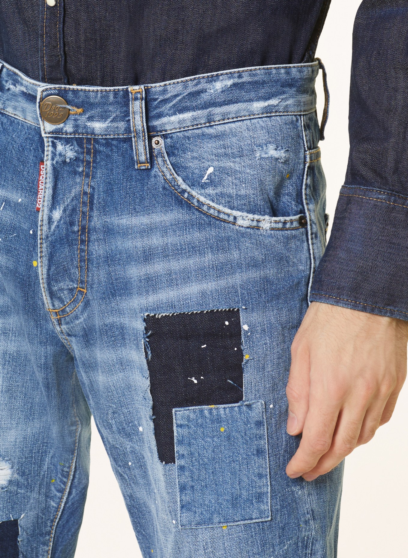DSQUARED2 Destroyed jeans SAILOR cropped fit, Color: 470 NAVY BLUE (Image 5)