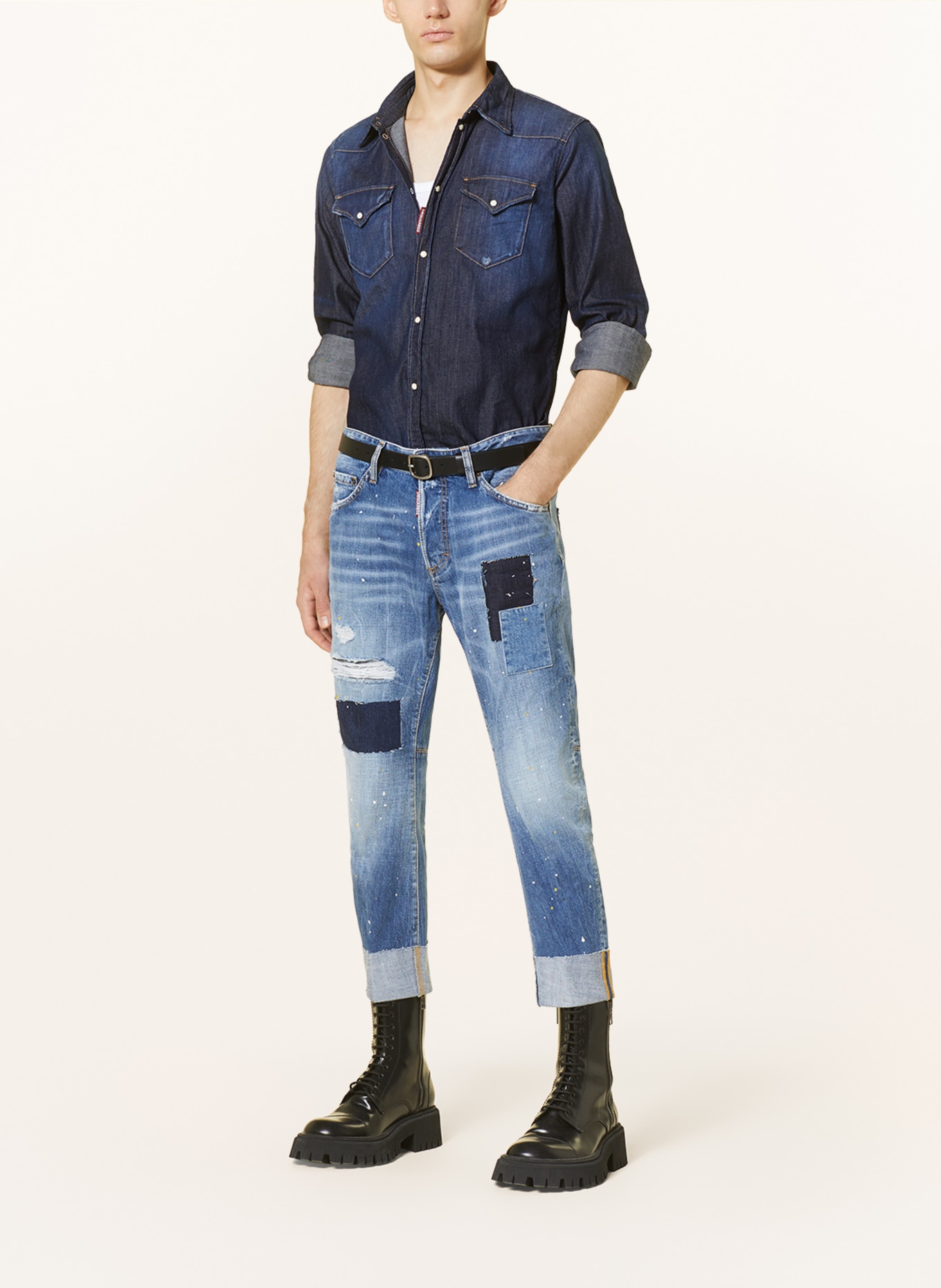 DSQUARED2 Koszula jeansowa regular fit, Kolor: GRANATOWY (Obrazek 2)