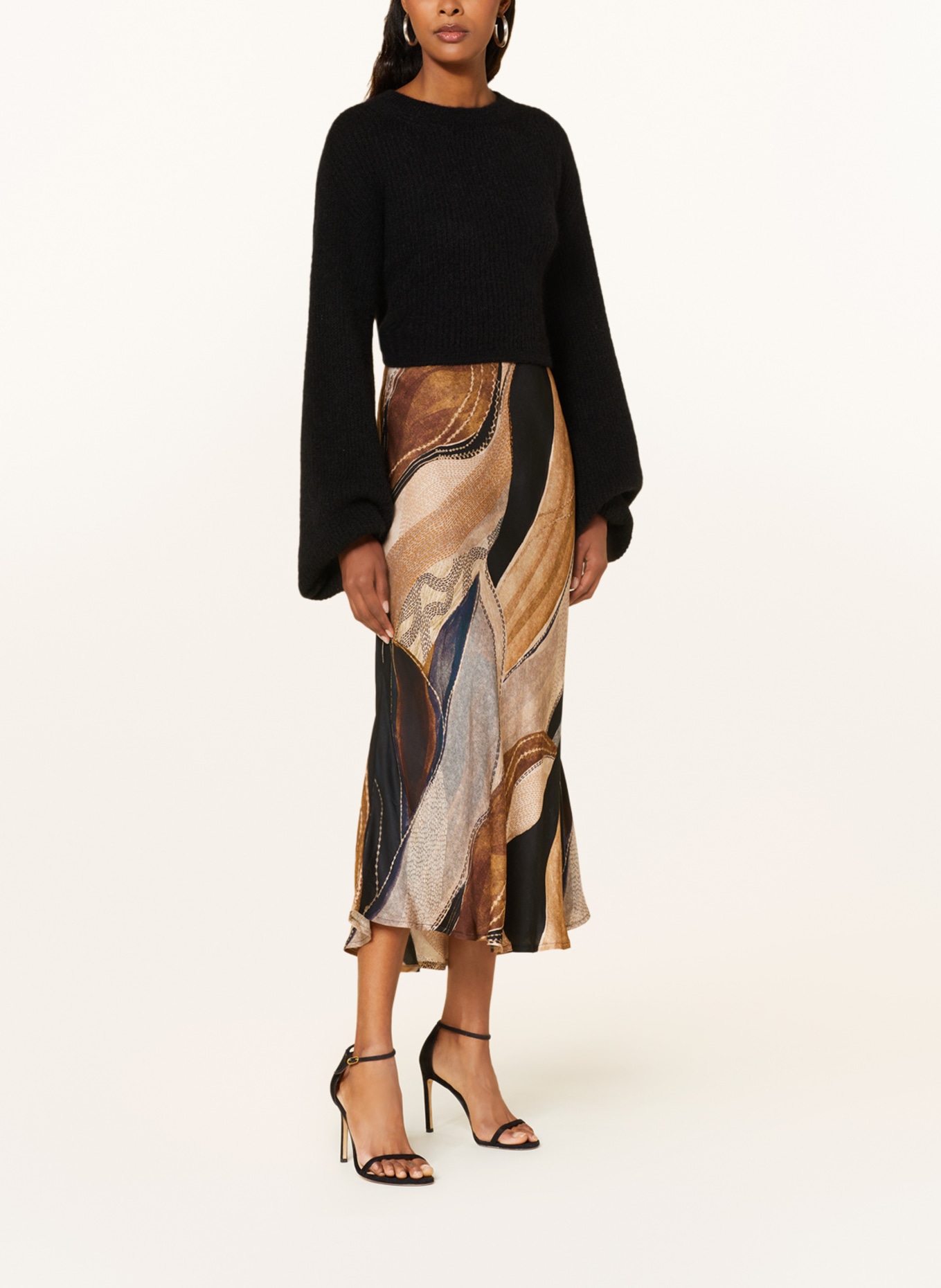 summum woman Skirt, Color: BEIGE/ BLACK (Image 2)